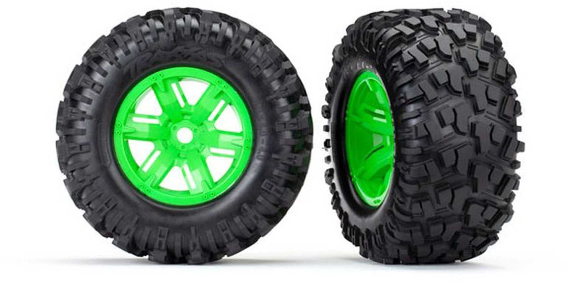 TRAXXAS Reifen auf Felge X-Maxx grün, Maxx AT Reifen (2)
