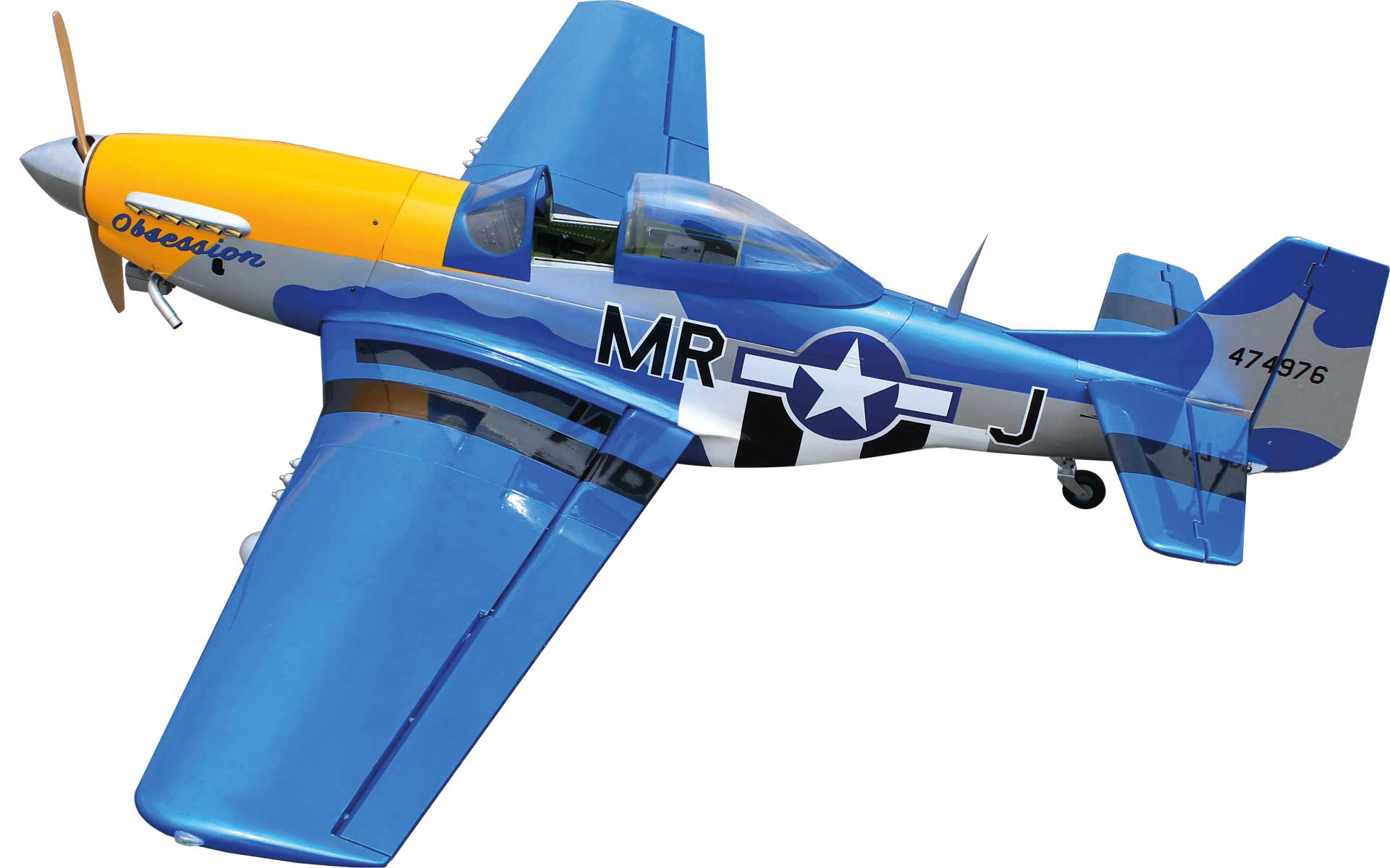 Seagull Models ( SG-Models ) P-51D 71" "Obsession" AVEC moteur électrique Moteur d'avion, 35ccm, ARF Warbird