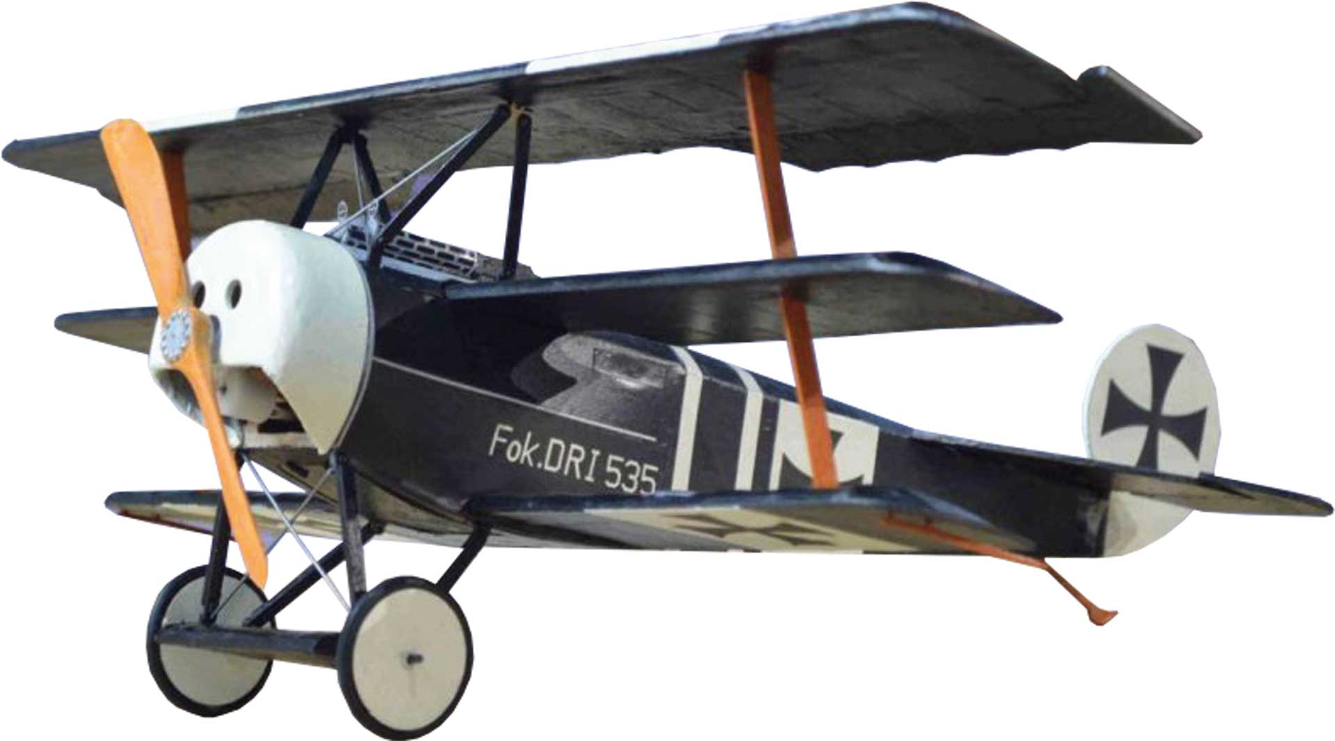 PICHLER Fokker Dr. 1 Holzbausatz 357mm Micro R/C Modell