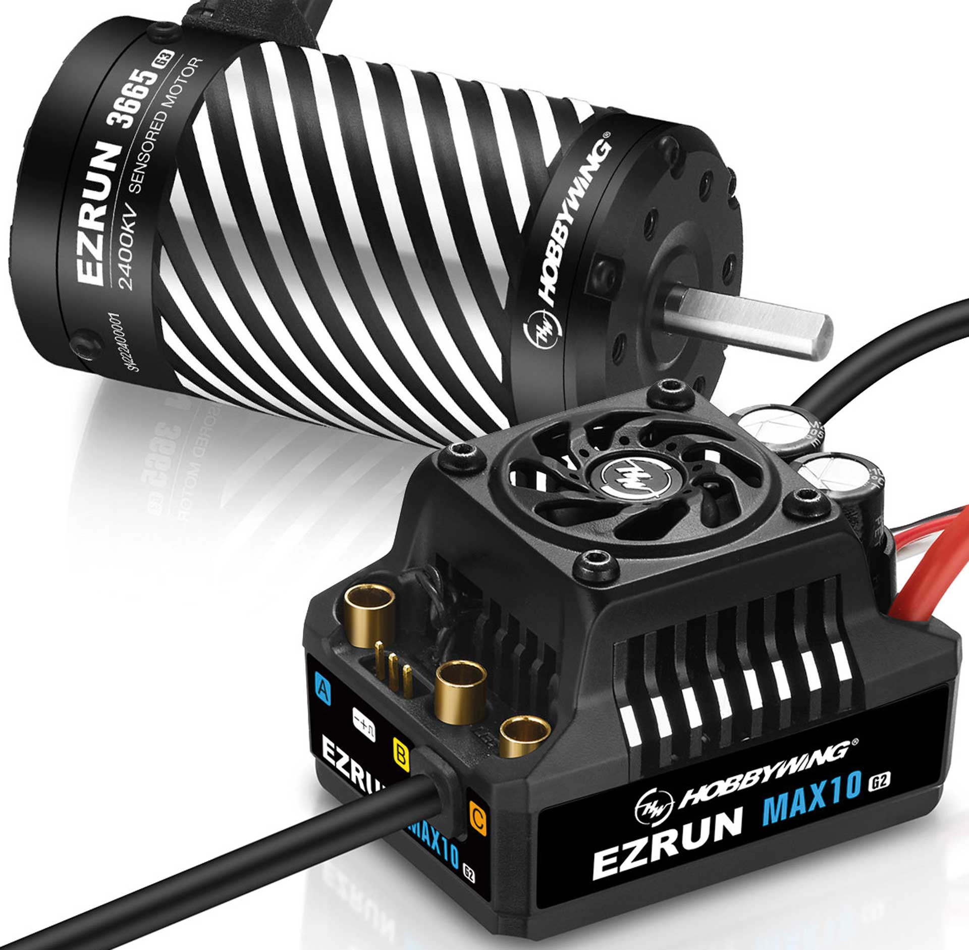 HOBBYWING Ezrun MAX10 G2 140A Combo mit 3665SD 2400kV 5mm Welle