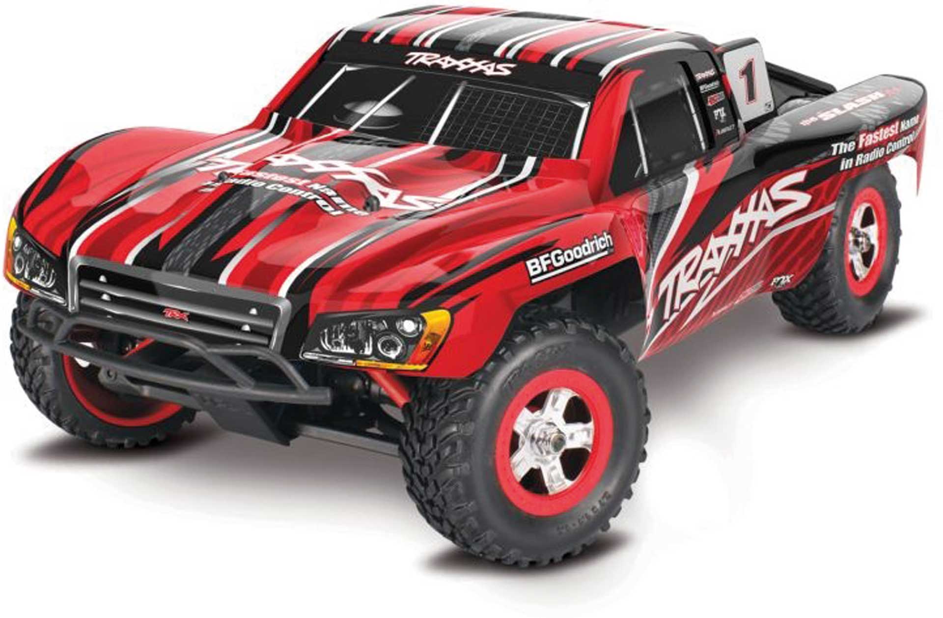 TRAXXAS SLASH 4X4 RED 1/16 SHORT-COURSE RTR BRUSHED WITH BATTERY AND USB-C CHARGER