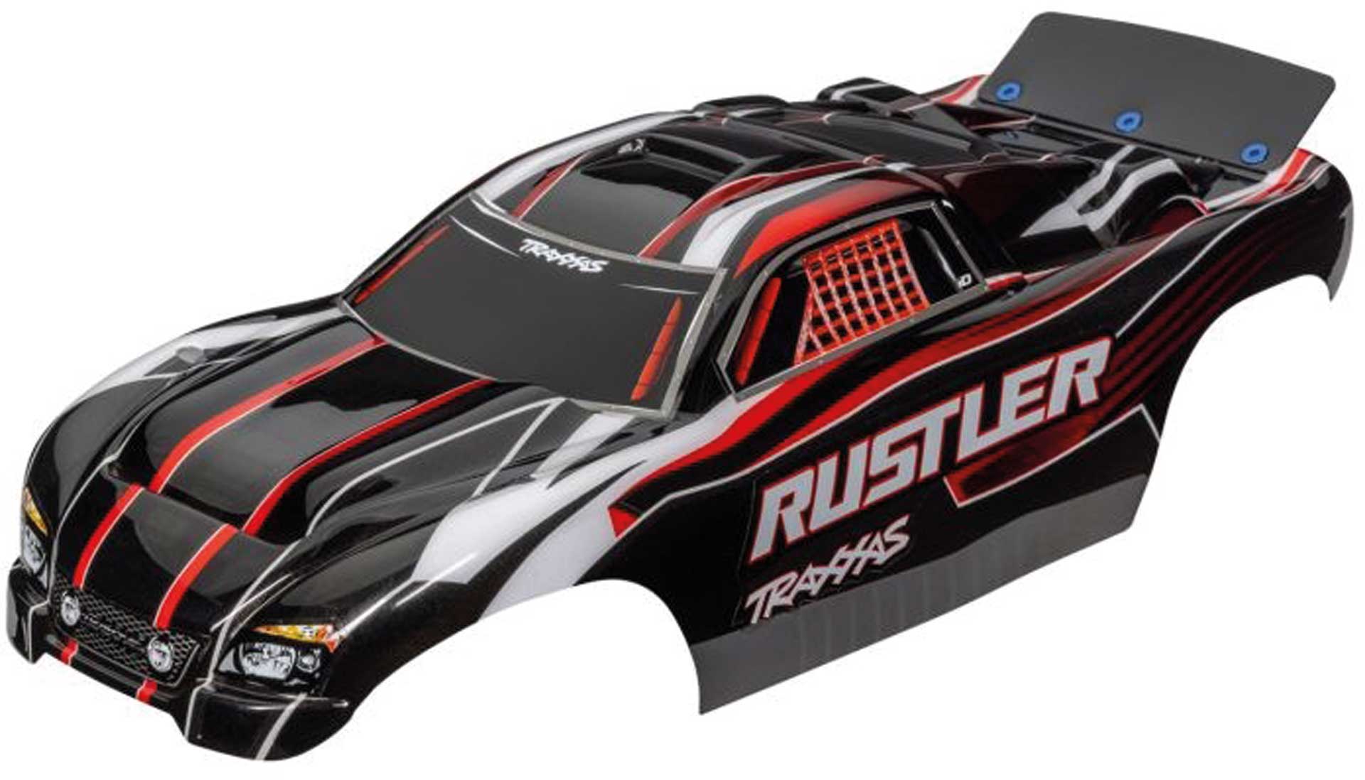 TRAXXAS Carrosserie Rustler 2WD / VXL rouge/noir lackiert