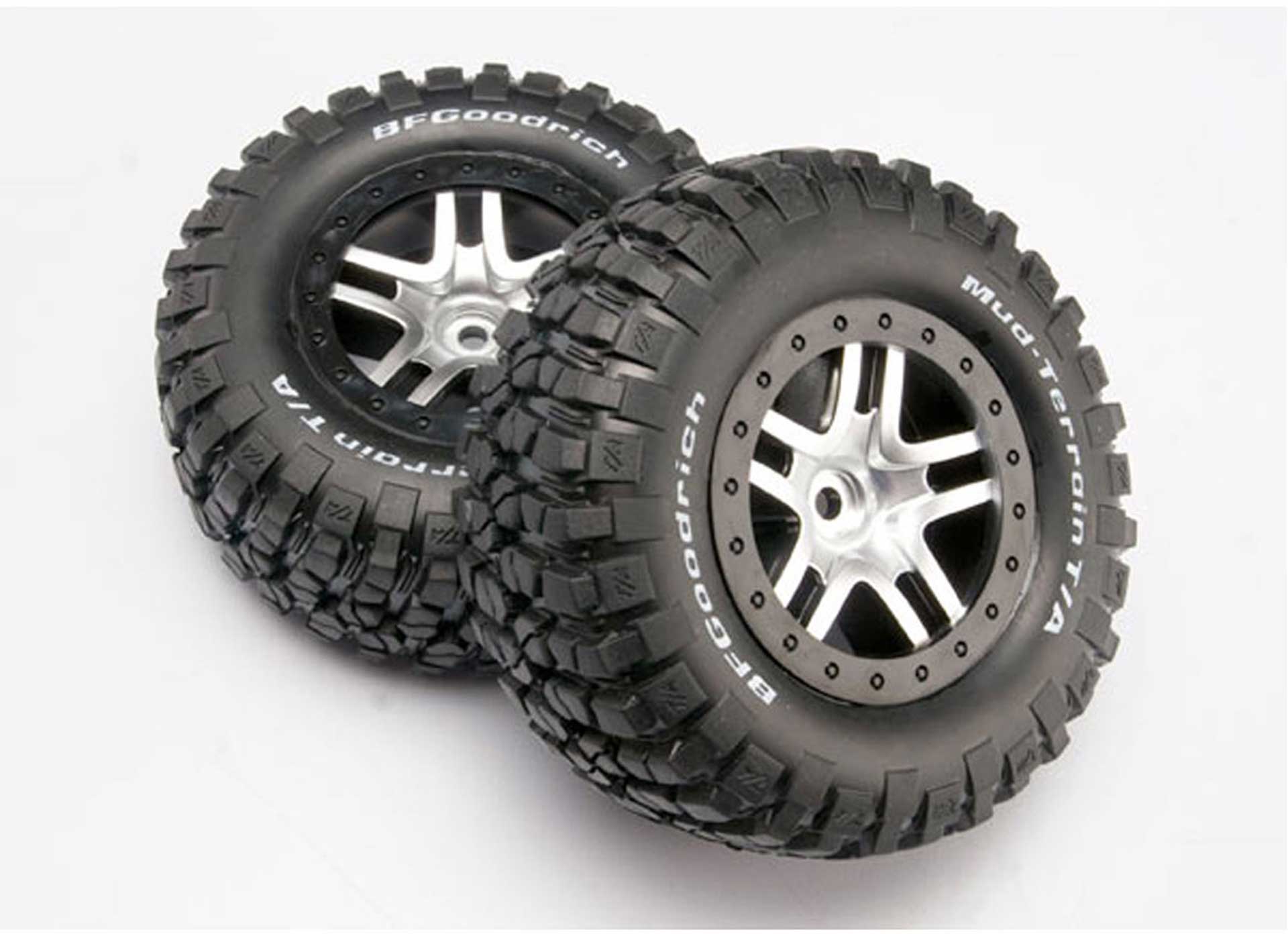 TRAXXAS ROUES MONTEES COLLEES BF GOODRICH POUR 4X4 AV/ARR-4X2 ARRIERE (2)