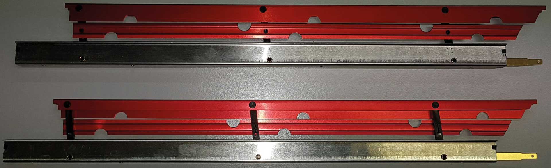 MODELLBAU LINDINGER Aérofreins 37cm/16mm Alu Rot eloxiert double verrouillage