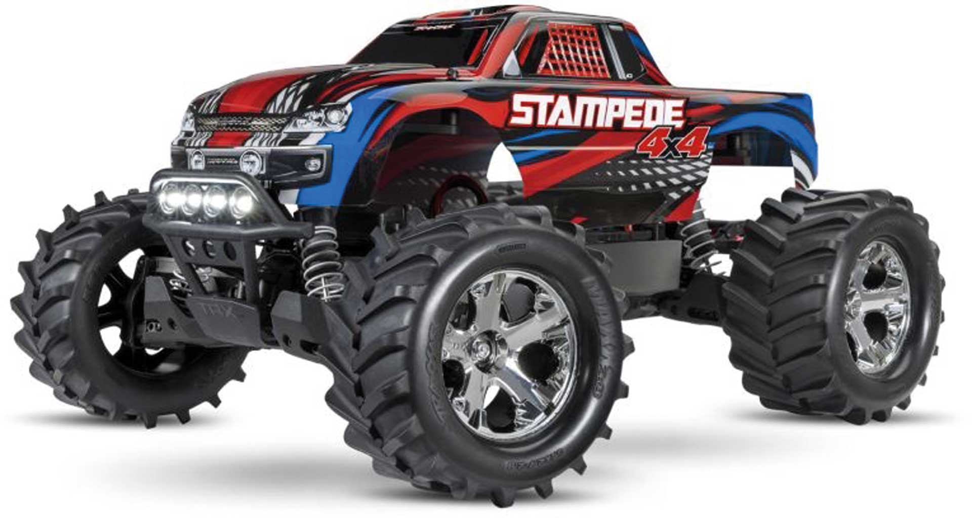 TRAXXAS STAMPEDE 4X4 rouge  RTR avec  accu +LED-LICHT 1/10 4WD MONSTER TRUCK (12T+XL-5)
