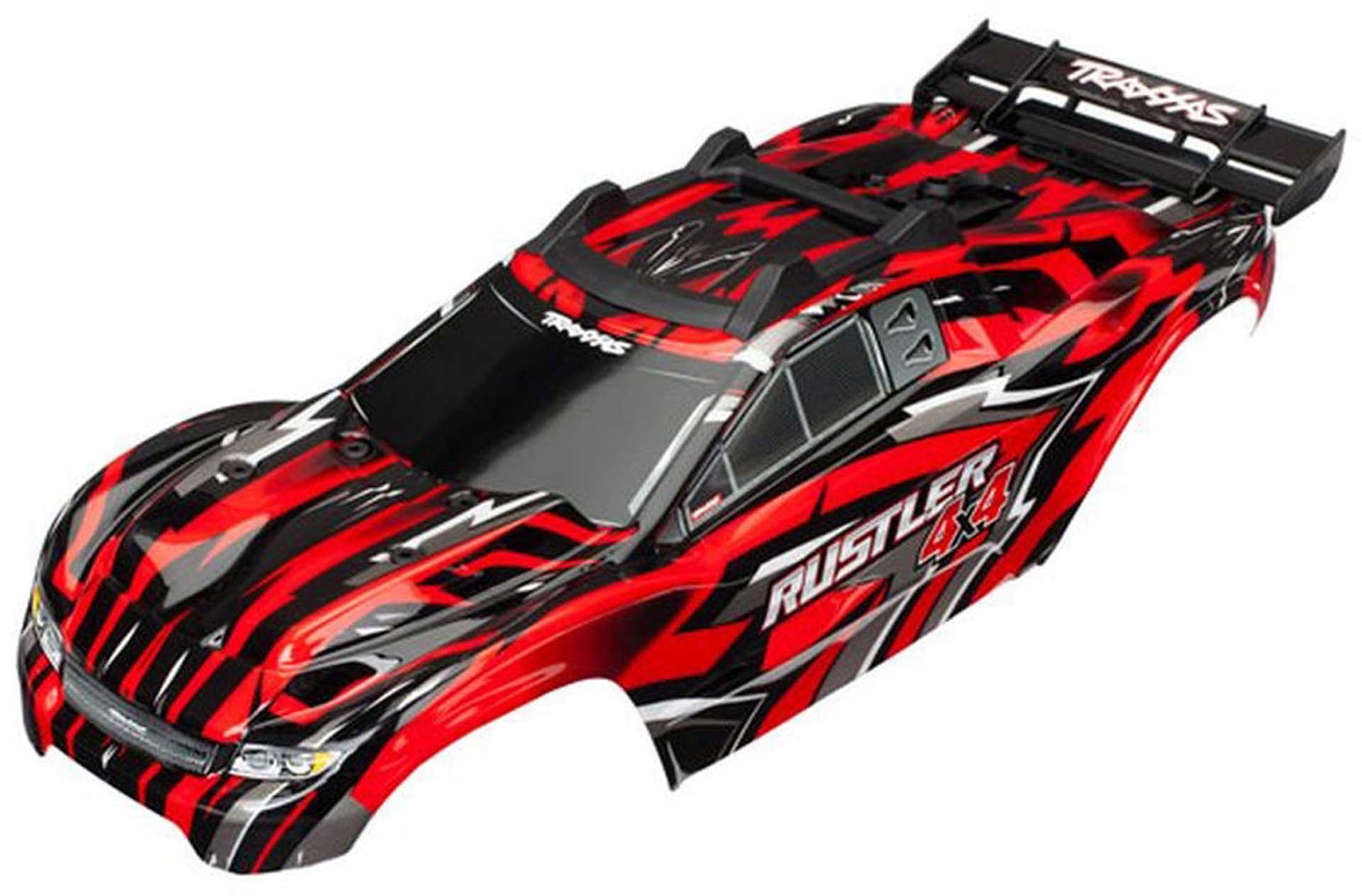 TRAXXAS CHECK RUSTLER 4X4 RED +DECALS WITH