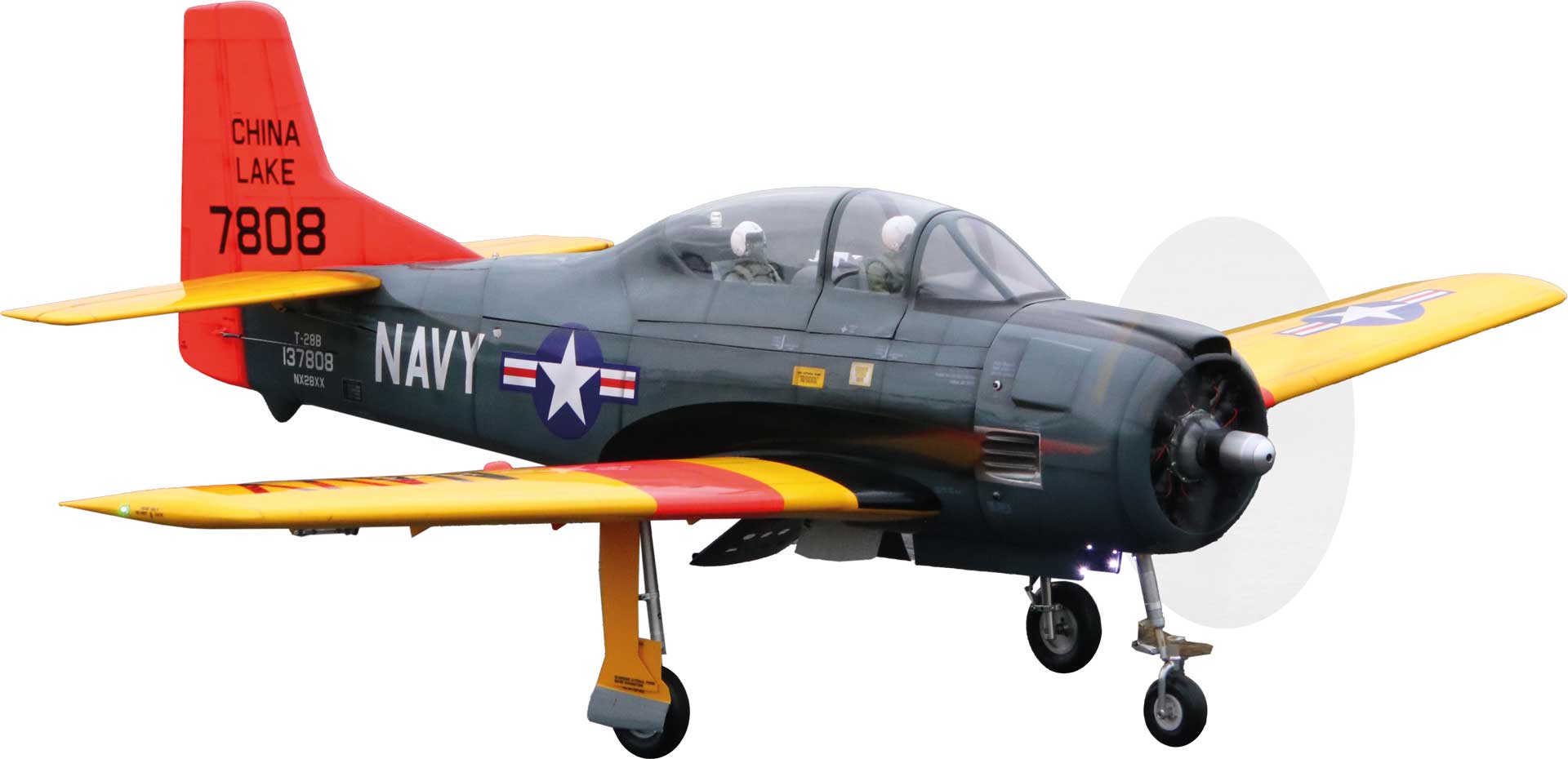 Seagull Models ( SG-Models ) T-28 Trojan 82.5" ARF Warbird Gray/Yellow without retractable undercarriage "China Lake"