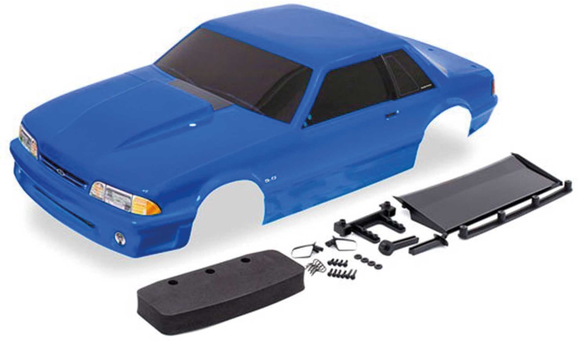 TRAXXAS KARO FORD MUSTANG FOX BODY BLUE PAINTED COMPLETE