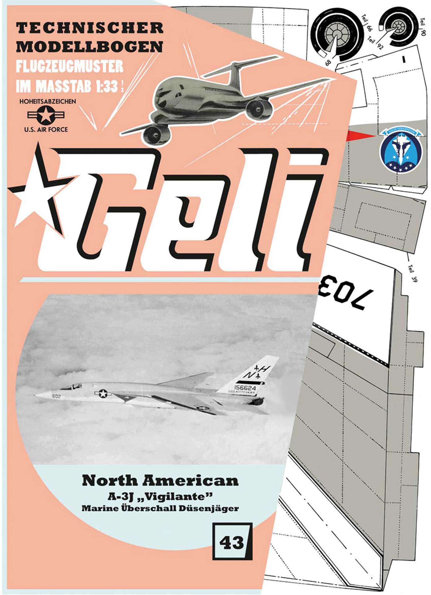 GELI A-3J VIGILANTE # 43 KARTONMODELL