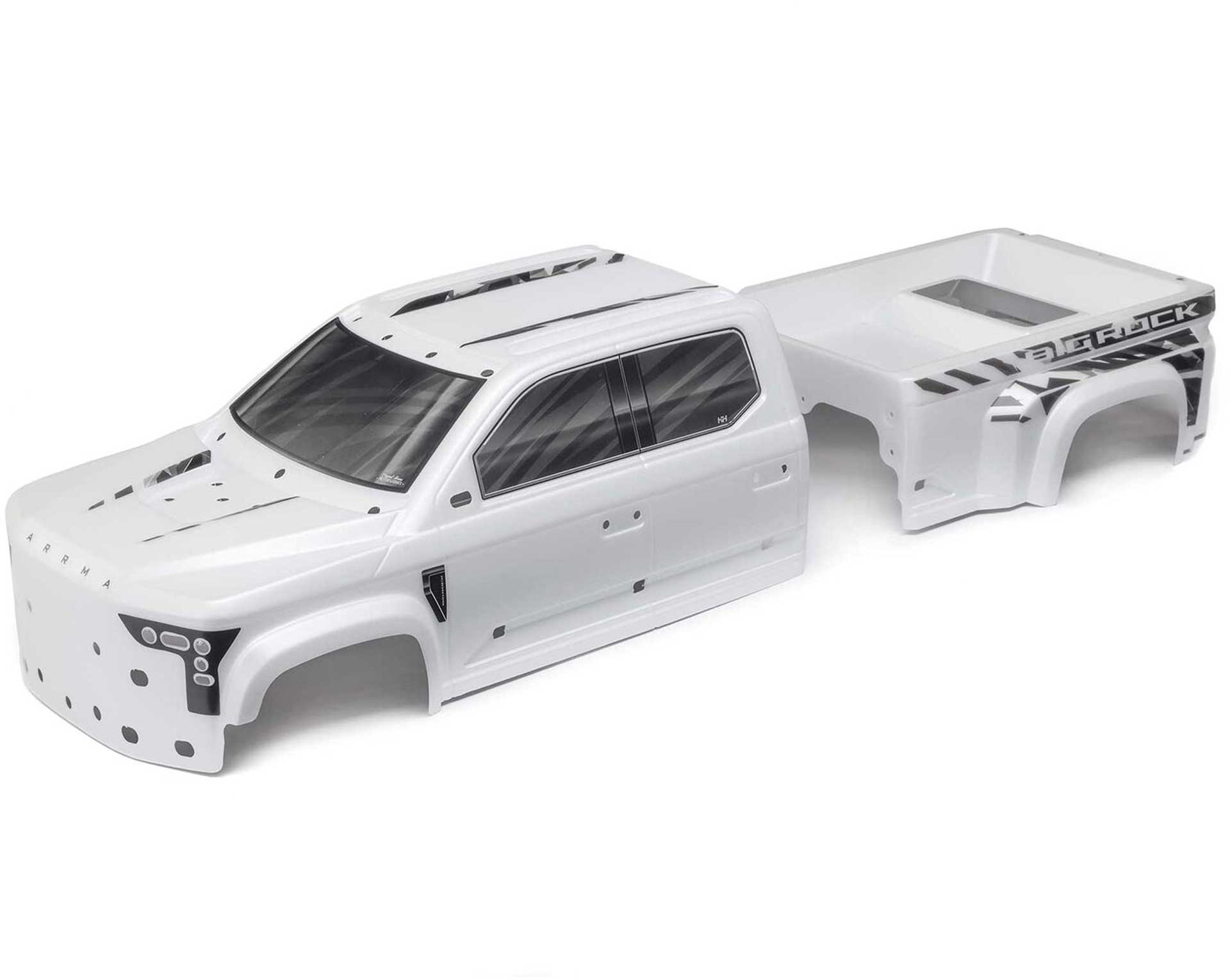 ARRMA BIG ROCK 6S BLX Painted Decaled Trimmed Body White