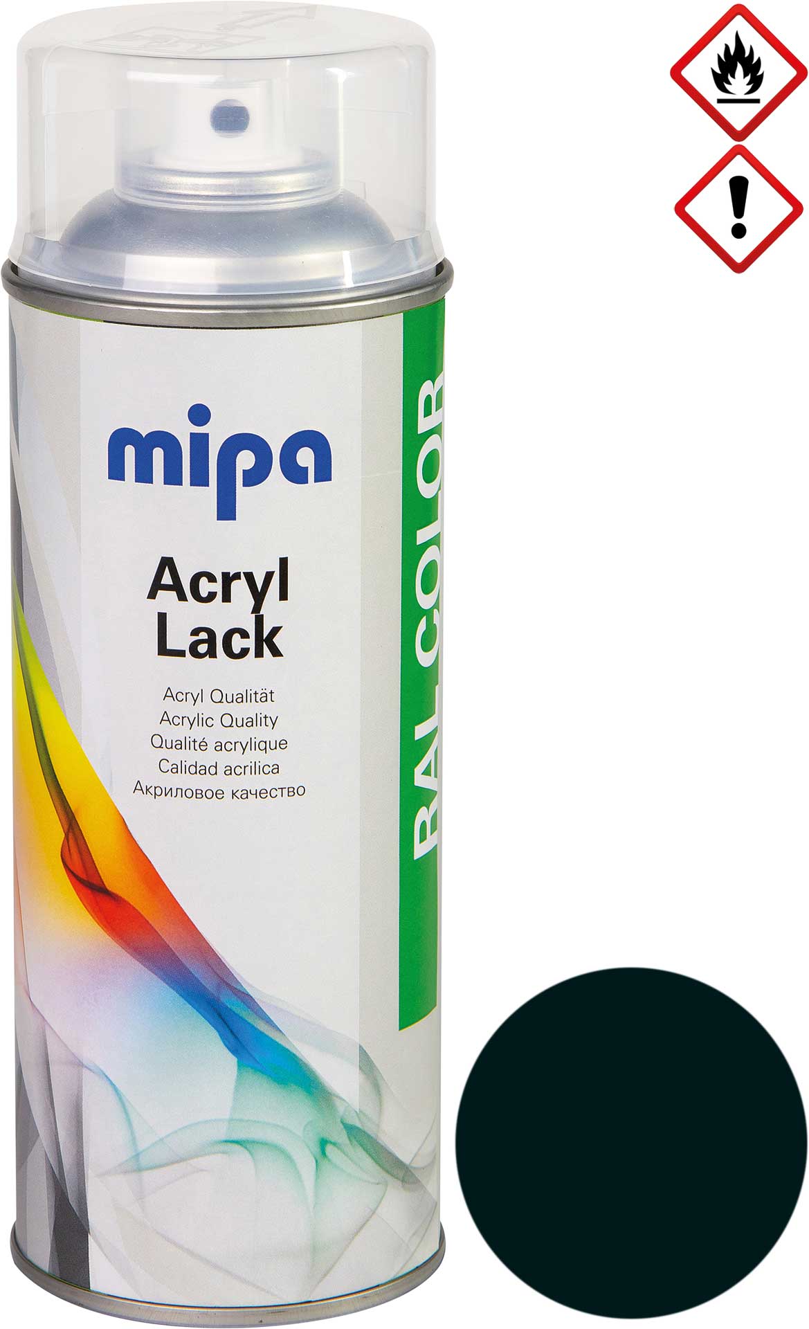 mipa RAL 9005 Noir profond Acrylique 1K Laque Spray 400 ml