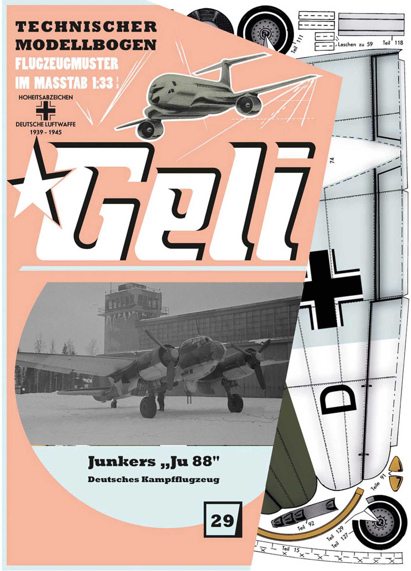GELI Junkers "Ju88" # 29 KARTONMODELL