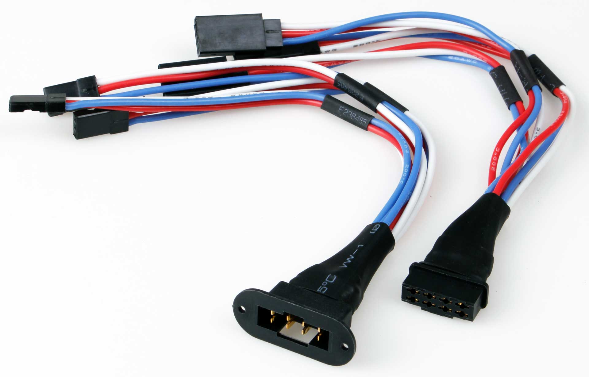 Kuza Jeu de câbles pour 3 servos enfichables 37cm Uni/Futaba avec connecteur à 8 pôles 20AWG/0,5mm².