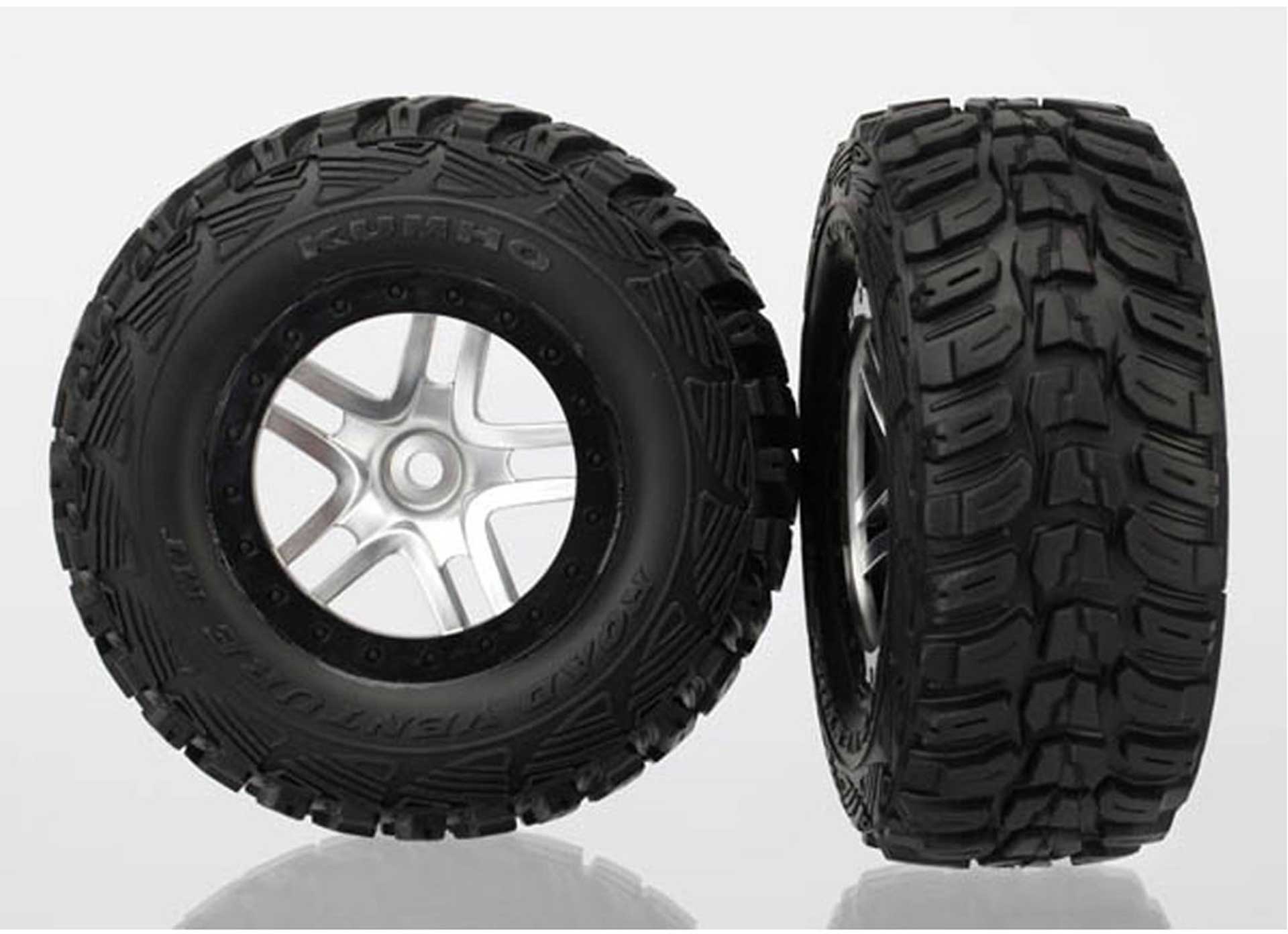 TRAXXAS ROUES MONTEES COLLEES KUMHO POUR 4X4 AV/ARR-4X2 ARRIERE (2)