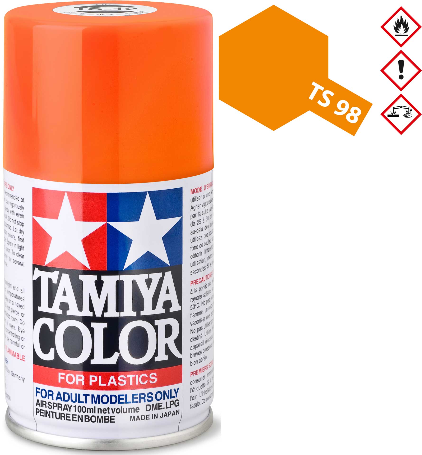 TAMIYA TS-98 Orange pur brillant Plastique Spray 100ml