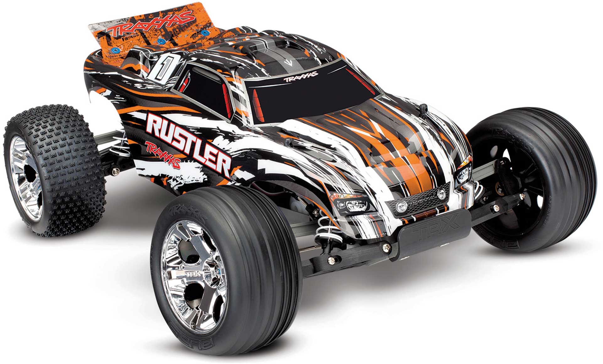 TRAXXAS RUSTLER ORANGE RTR SANS ACCU /CHARGEUR 1/10 2WD MONSTER TRUCK BRUSHED