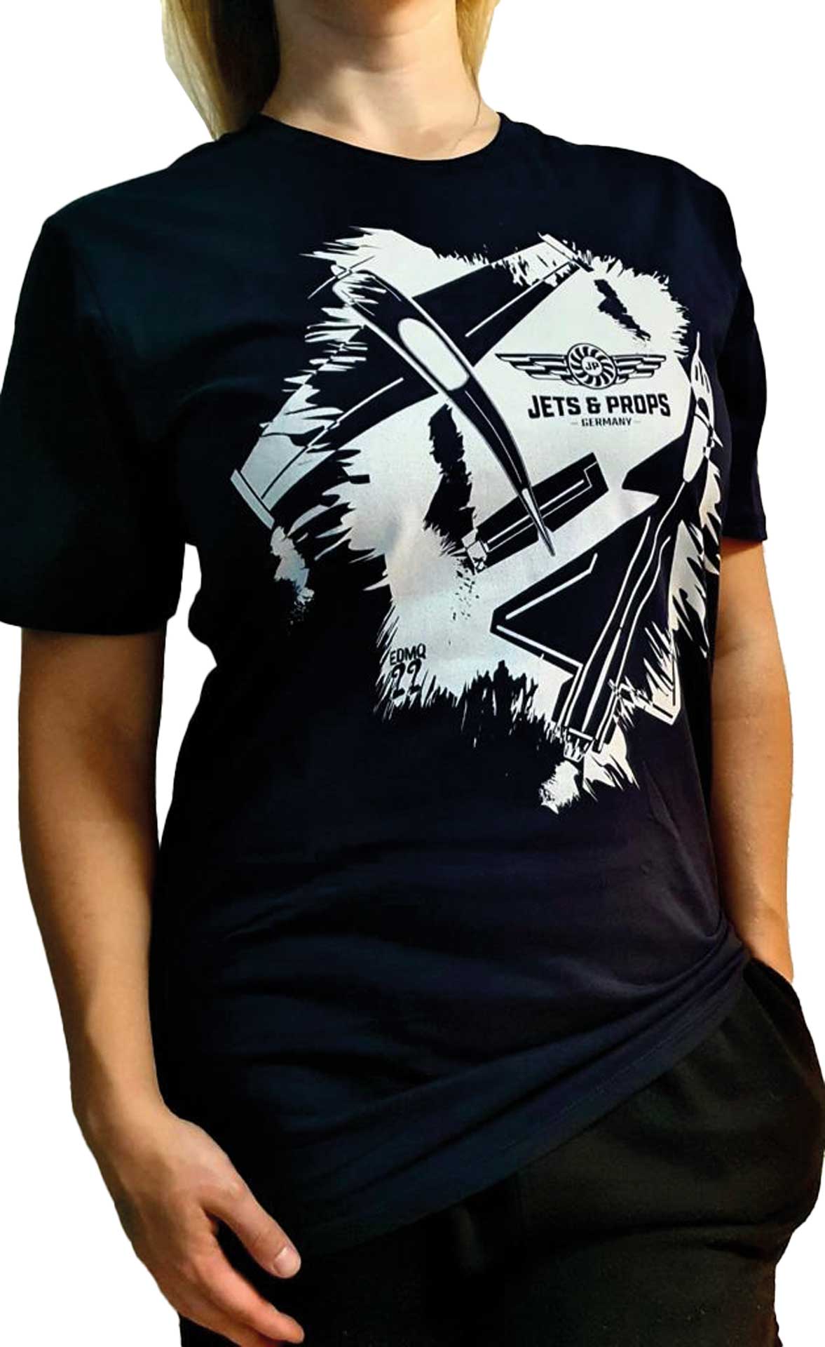DIVERSE T-Shirt "S" Jets & Props grunge big 400, Premium, Navy, Digital direct print