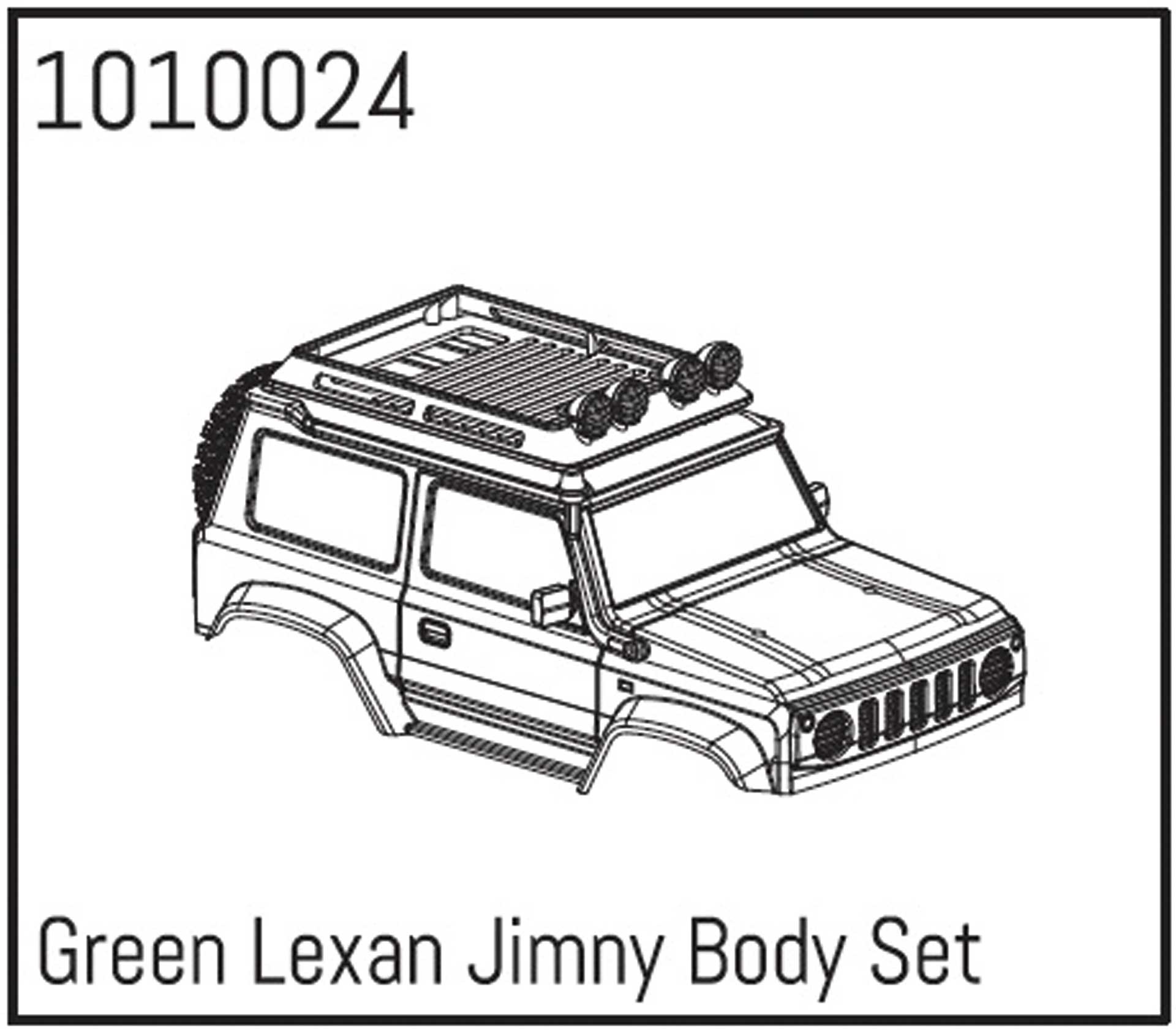 ABSIMA Green Lexan Jimny Body Set