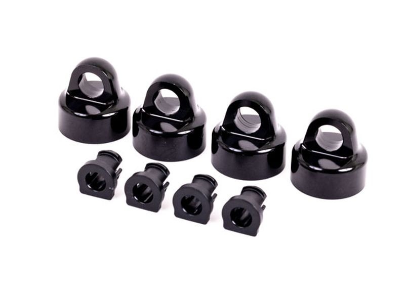 TRAXXAS GTX damper caps aluminium black anodized + spacers (4 each) for sledge