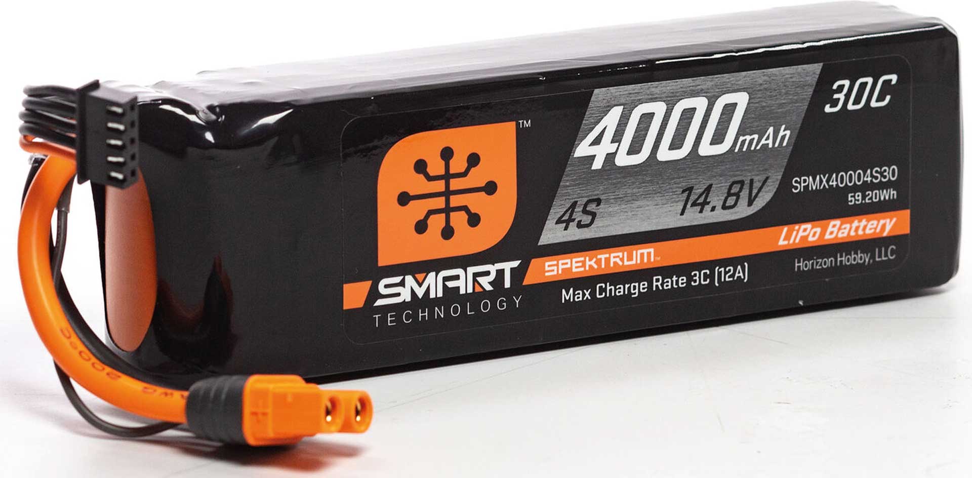 SPEKTRUM 4000mAh 4S 14.8V Smart LiPo Battery 30C ; IC3