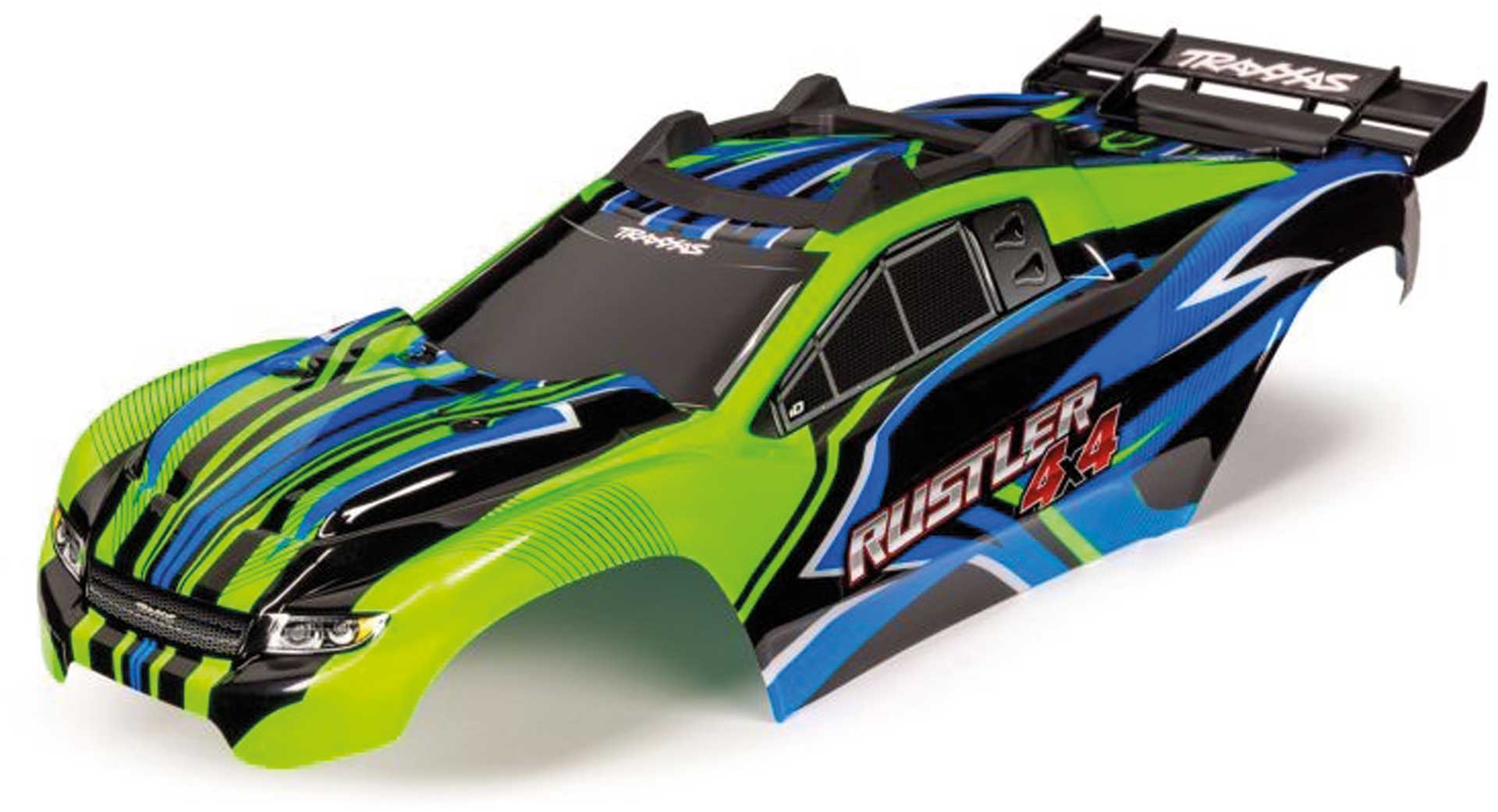 TRAXXAS Karosserie Rustler 4x4 Grün/Blau lackiert