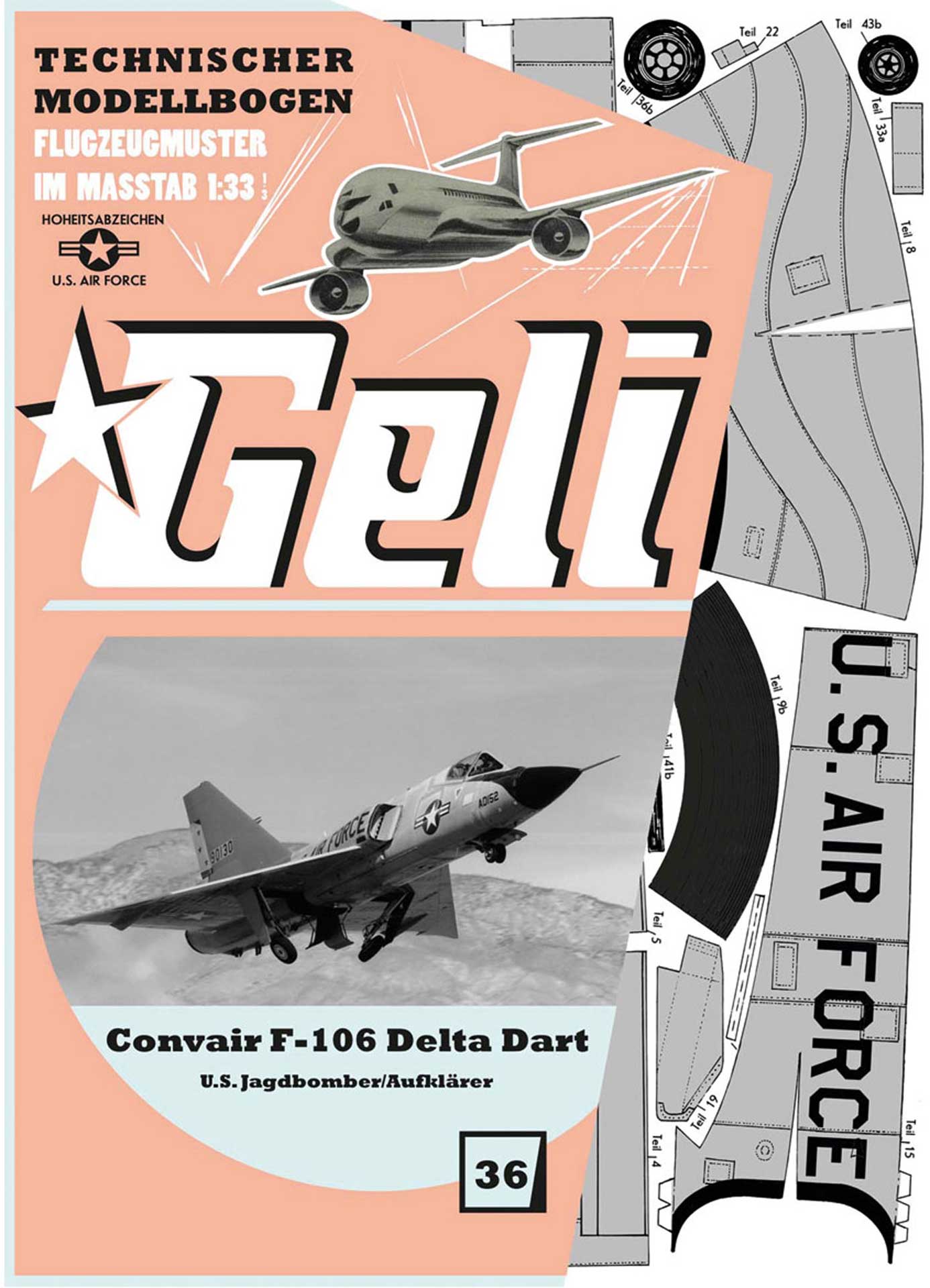 GELI F-106 "DELTADART" # 36 KARTONMODELL