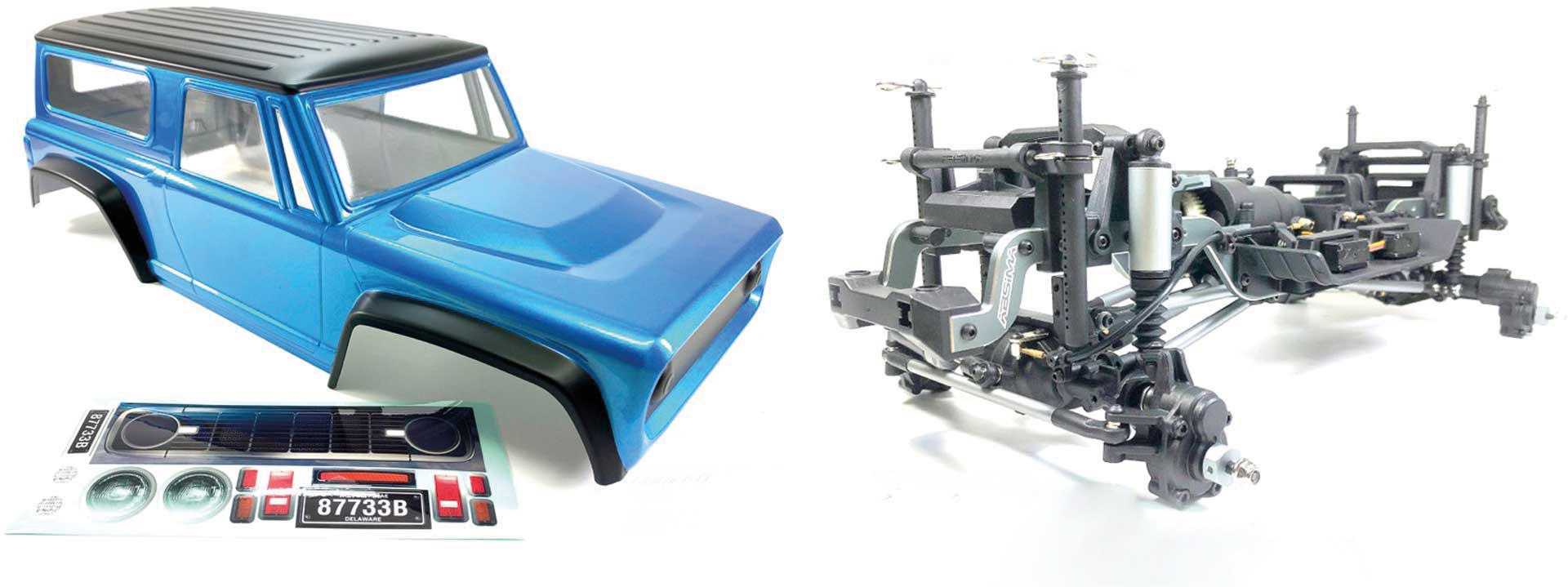 ABSIMA 1:10 EP Crawler CR3.4 prémonté Chassis y compris Bronco Style Body bleu