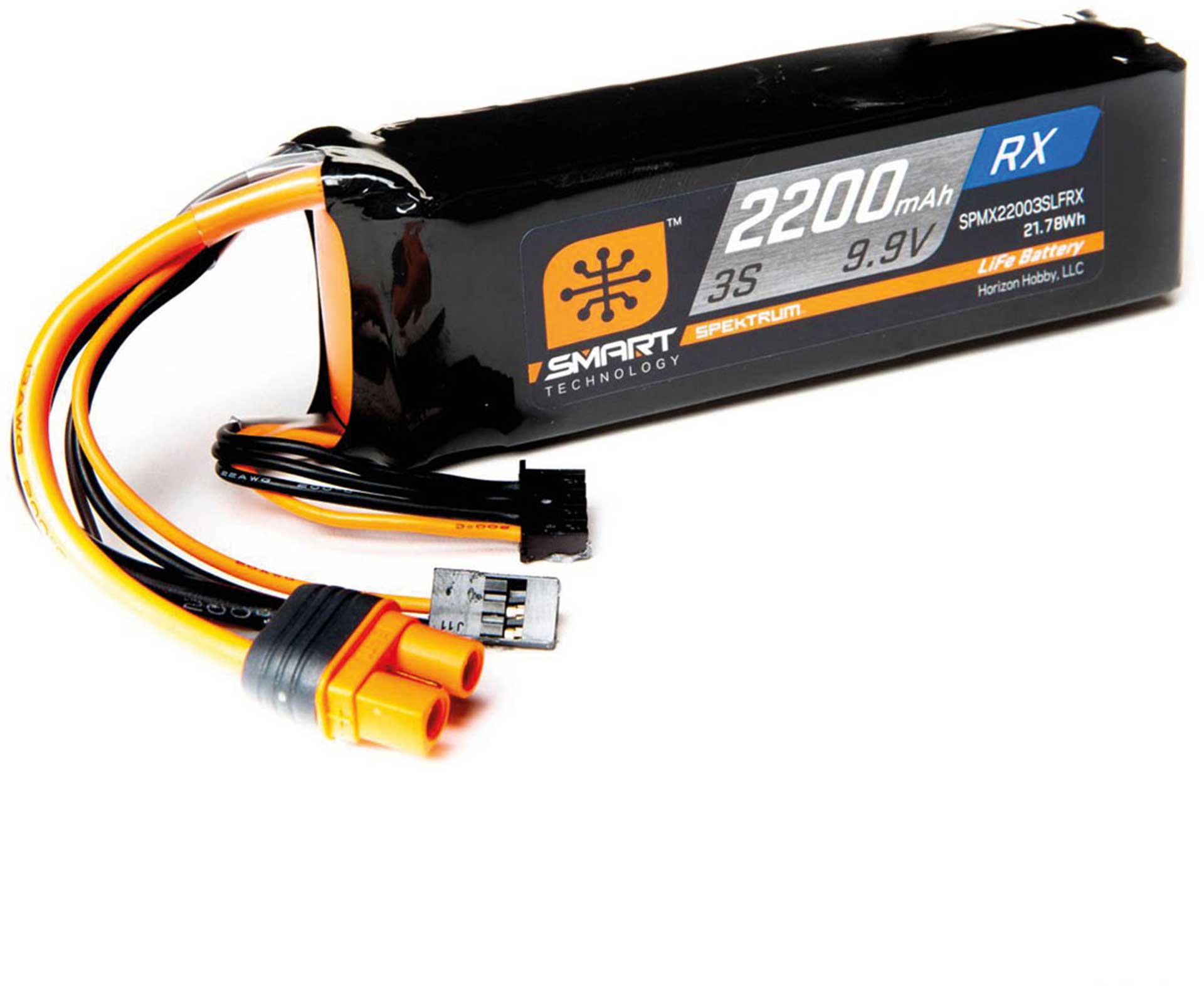 SPEKTRUM 2200mAh 3S 9.9V Smart LiFe ECU Battery; IC3