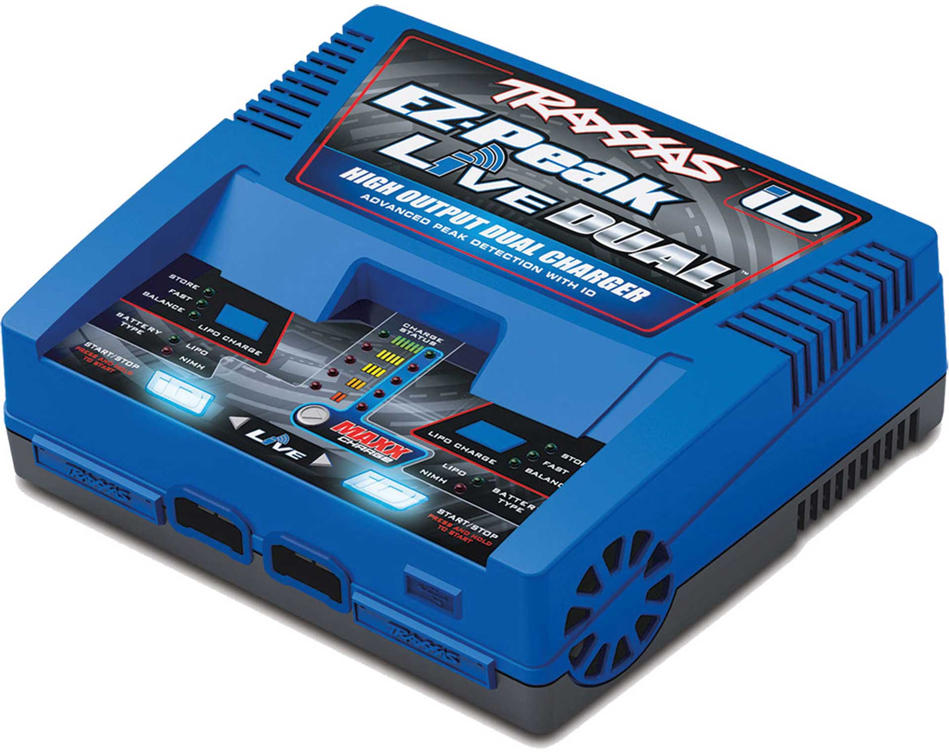 TRAXXAS DUAL EZ-PEAK LIVE 200 WATT CHARGER WITH ID BATTERY RECOGNITION NIMH/LIPO FAST CHARGER