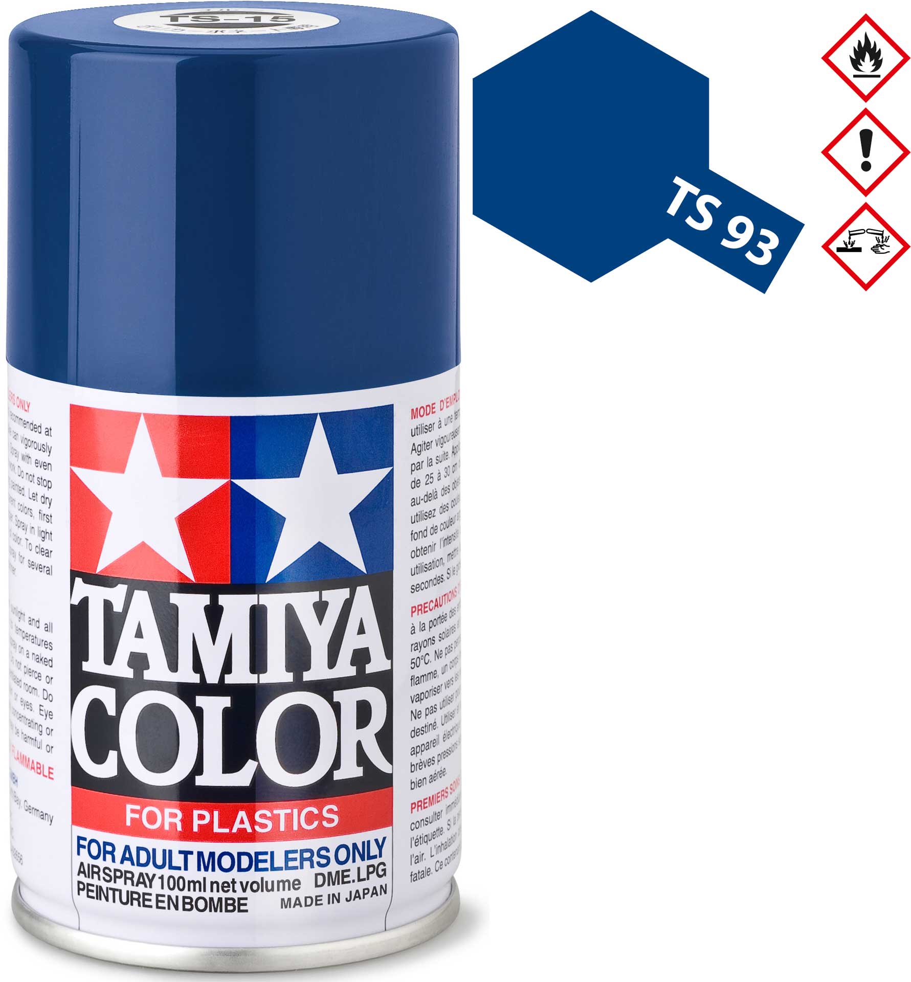 TAMIYA TS-93 Pure Blue brillant plastique Spray 100ml
