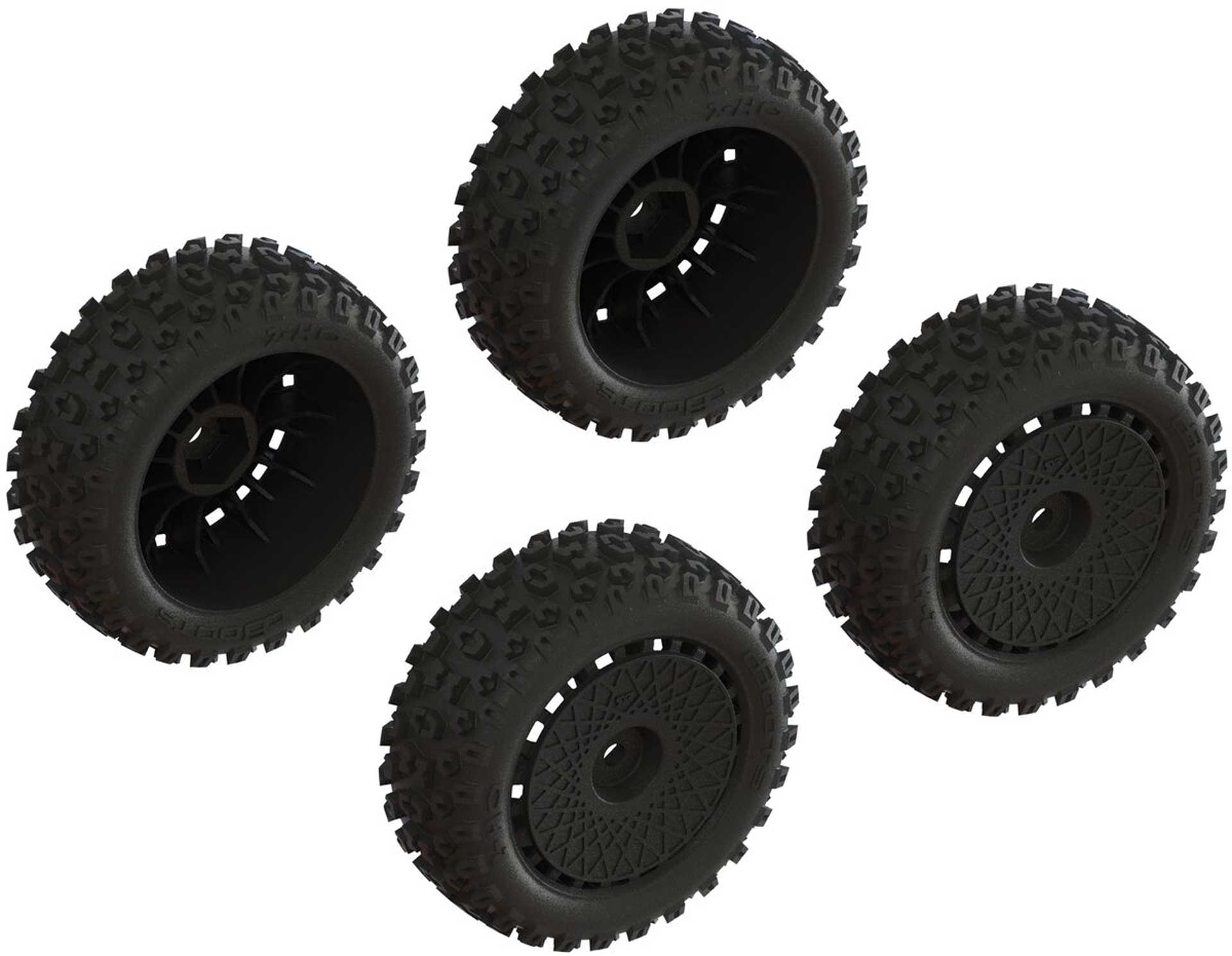 ARRMA dBoots '2-HO' Tire Set Glued (Black) (2 paires)