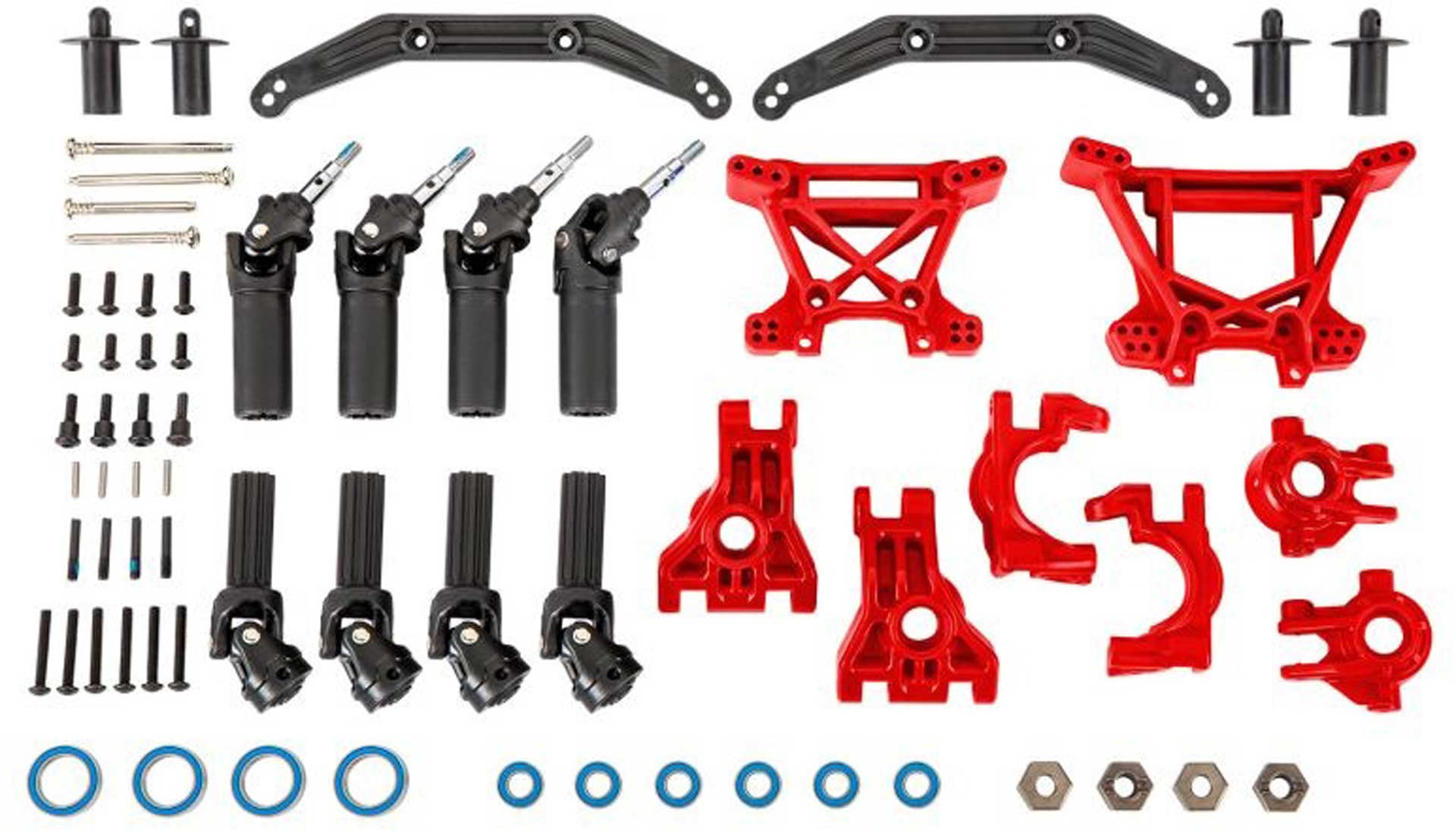 TRAXXAS OUTER DRIVELINE & SUSPENSION UPGRADE KIT EXTREME HEAVY DUTY RED