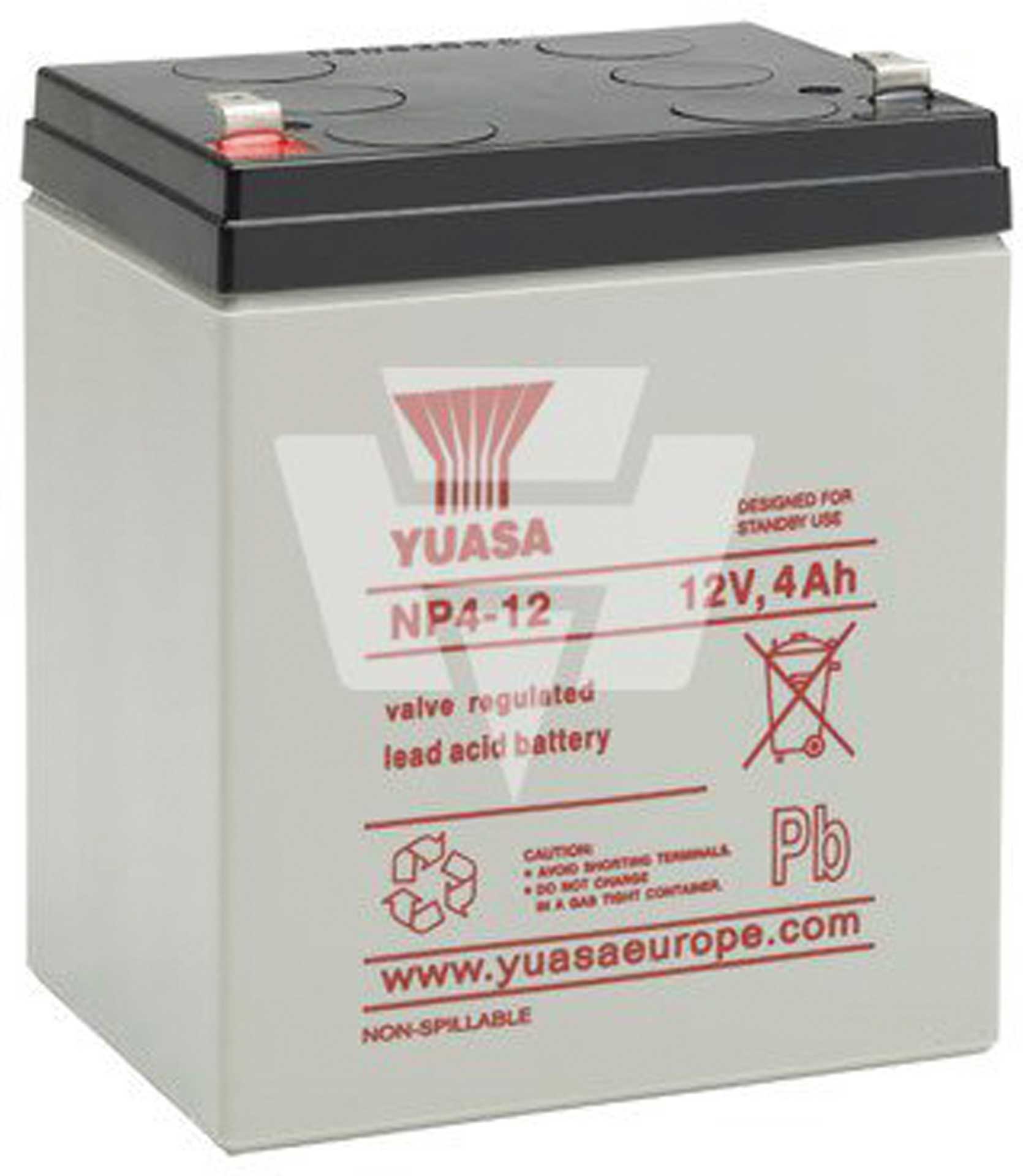 YUASA Batterie au plomb NP4-12 Pb 12V / 4Ah