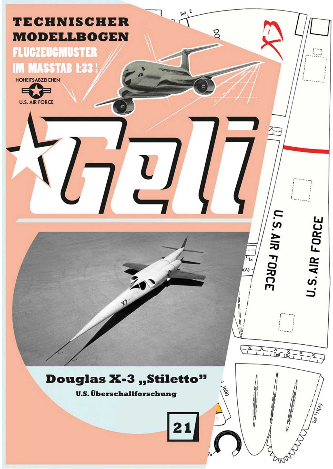 GELI DOUGLAS X-3 "STILETTO" # 21 CARDBOARD MODEL