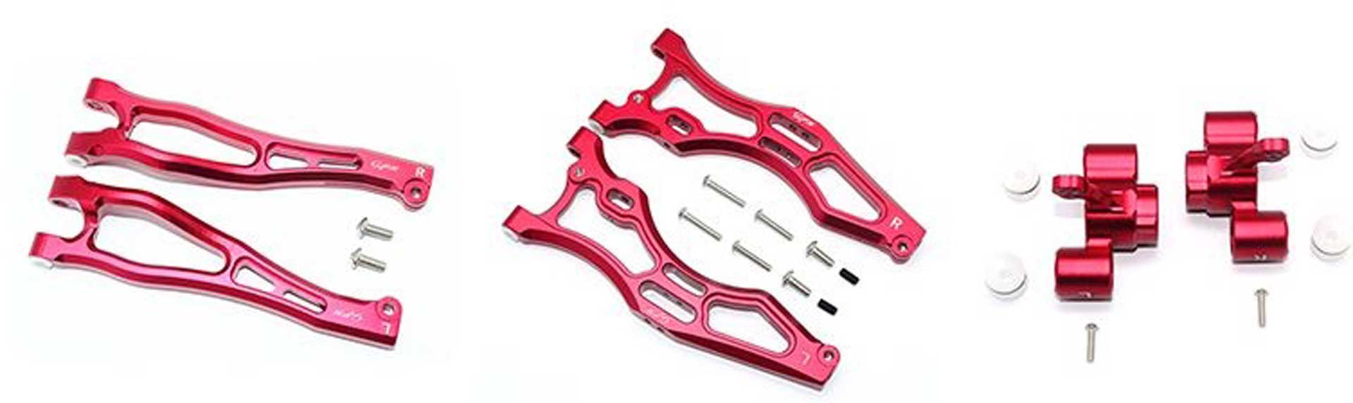 GPM ALUMINUM FRONT UPPER&LOWER ARMS+FRONT KNUCKLE ARMS - 22PC SET GPM ARRMA 1/8 KRATON OUTCAST NO