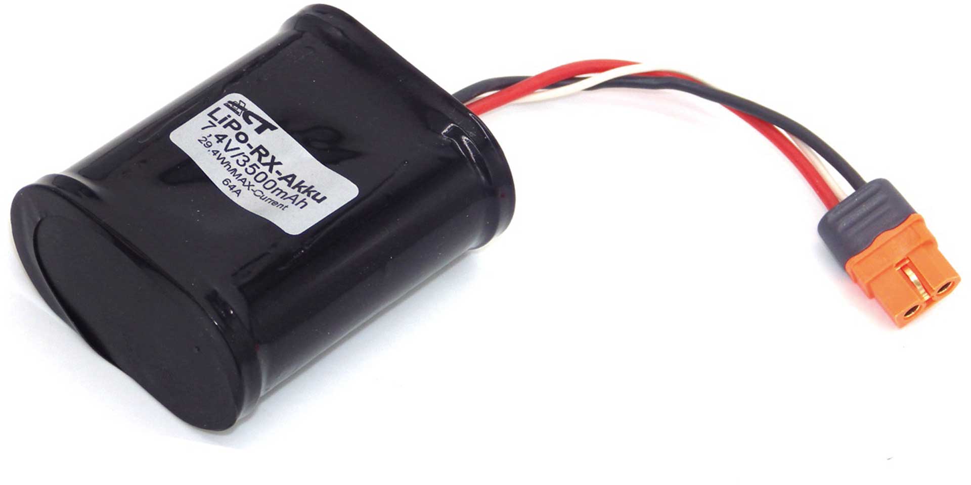 ACT Receiver battery LiPo 7.4V 3500mAh High-current battery in metal housing - XT60 balancer connection