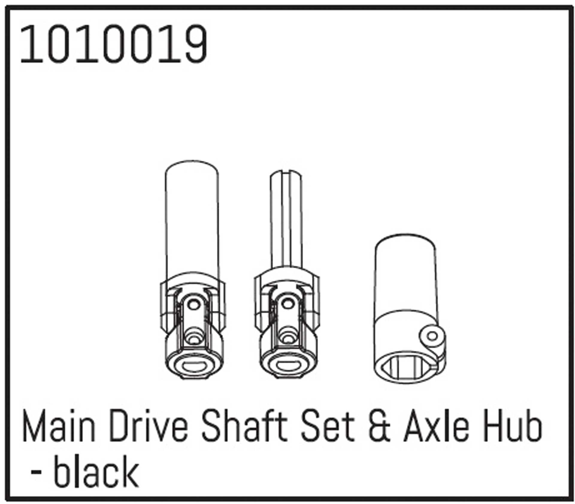 ABSIMA Main Drive Shaft Set & Axle Hub - black