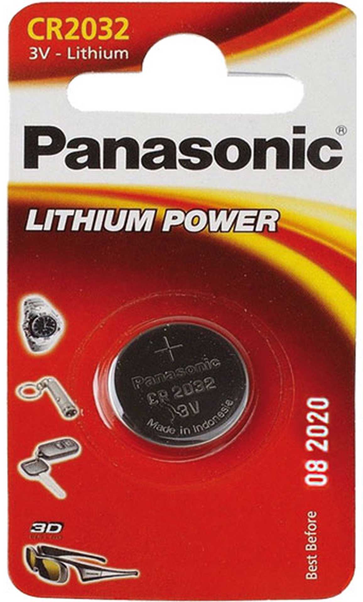 PANASONIC Button cell CR2032 3V / 225mah 1pc.