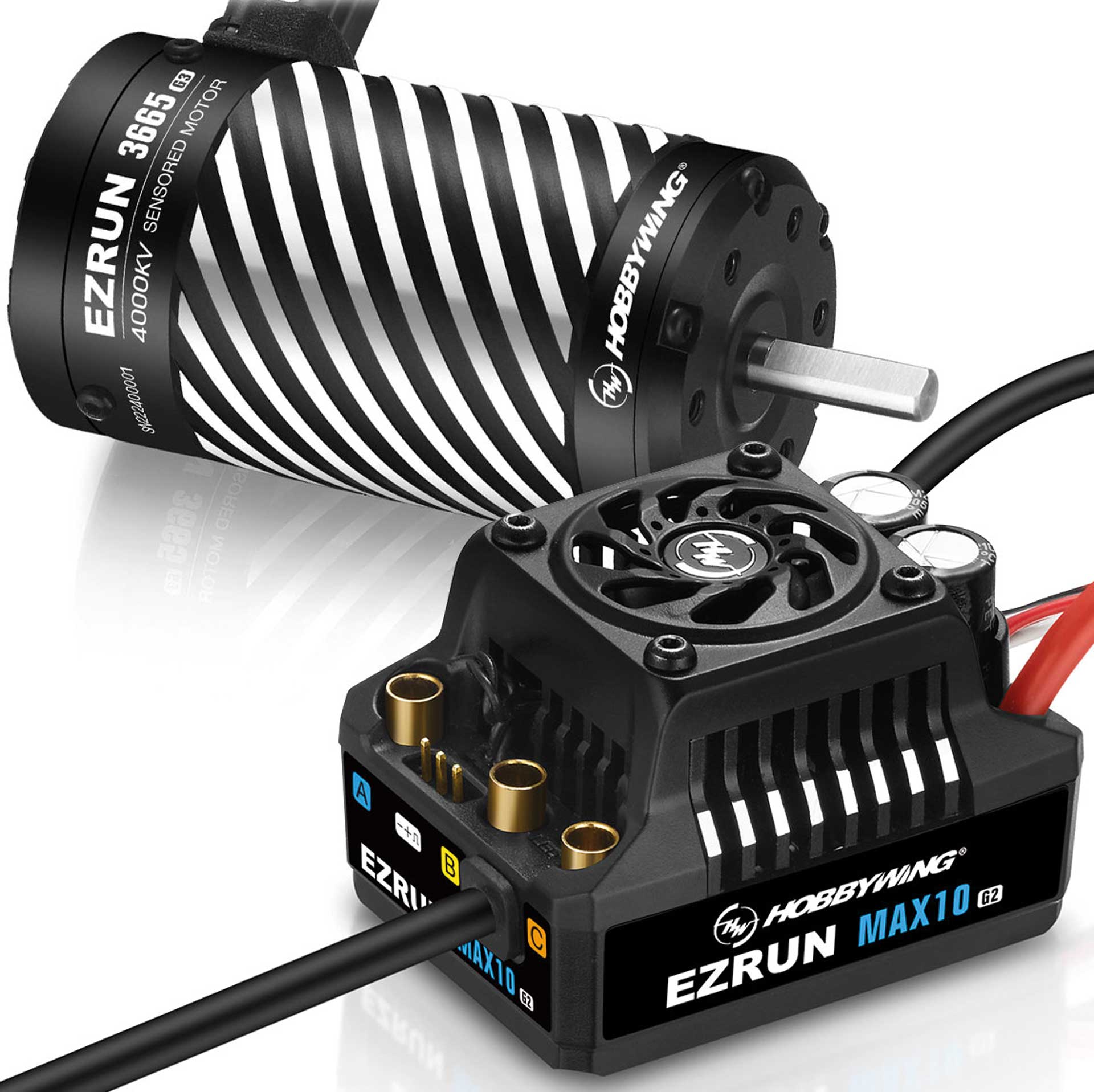 HOBBYWING Ezrun MAX10 G2 140A Combo mit 3665SD 4000kV 5mm Welle