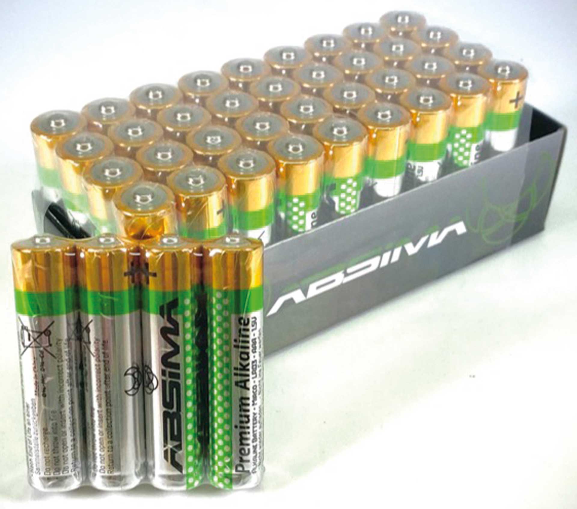 ABSIMA AAA/Micro Premium Alkaline Batteries 1,5V LR03 (Pack of 40)