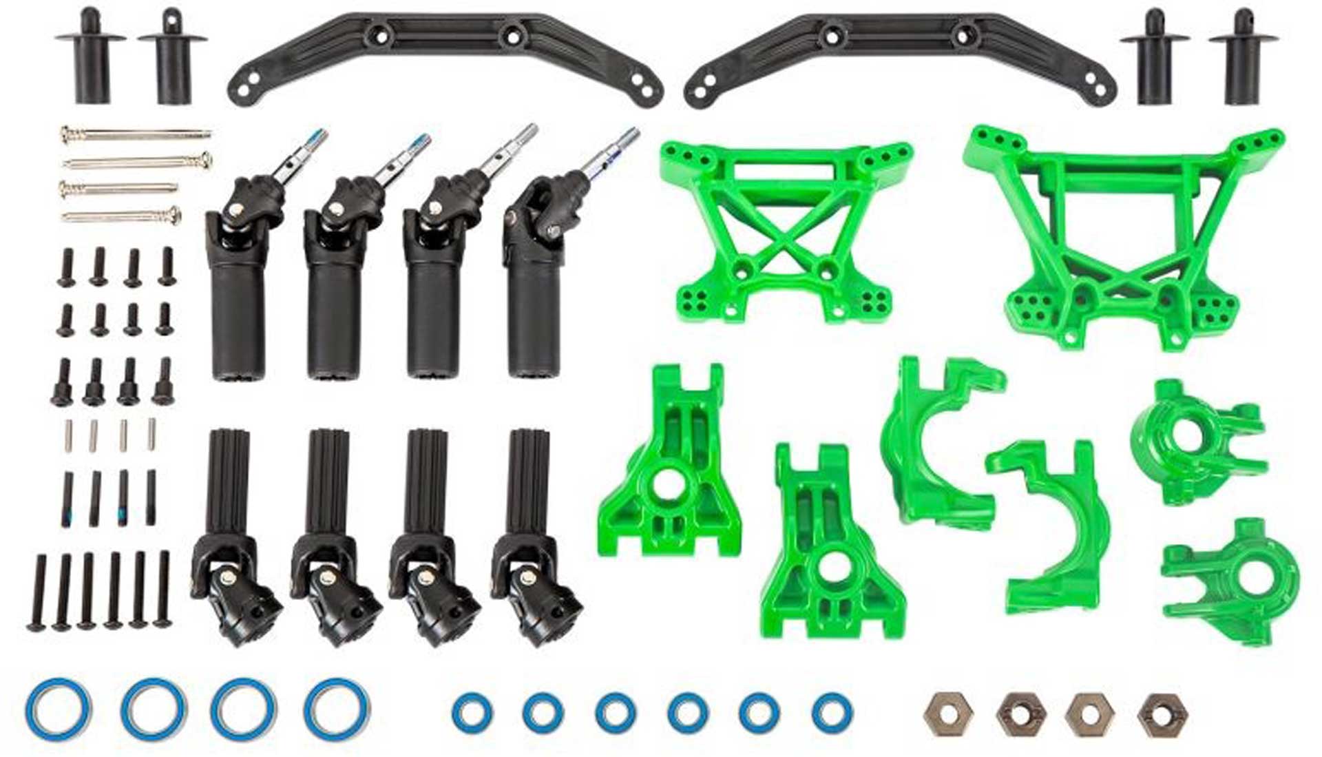 TRAXXAS OUTER DRIVELINE & SUSPENSION UPGRADE KIT EXTREME HEAVY DUTY GREEN
