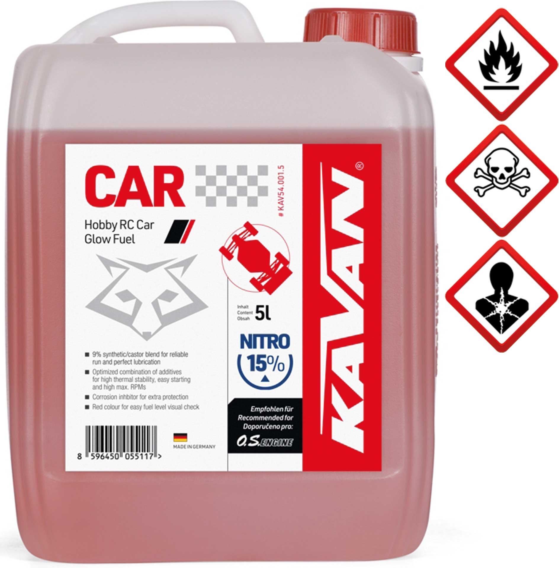 KAVAN Car 15% nitro 5 Liter Kraftstoff, Sprit, Treibstoff für Glühzünder-Motoren