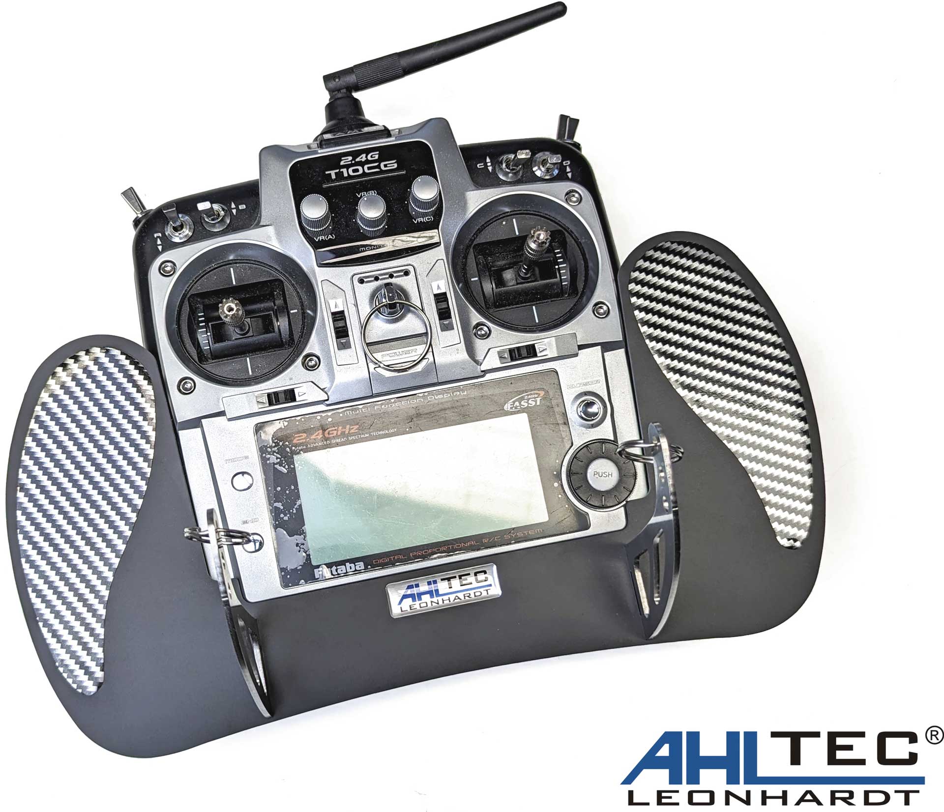 AHLTEC Transmitter console Futaba T10CG Black with standard transmitter bracket, without hand rest