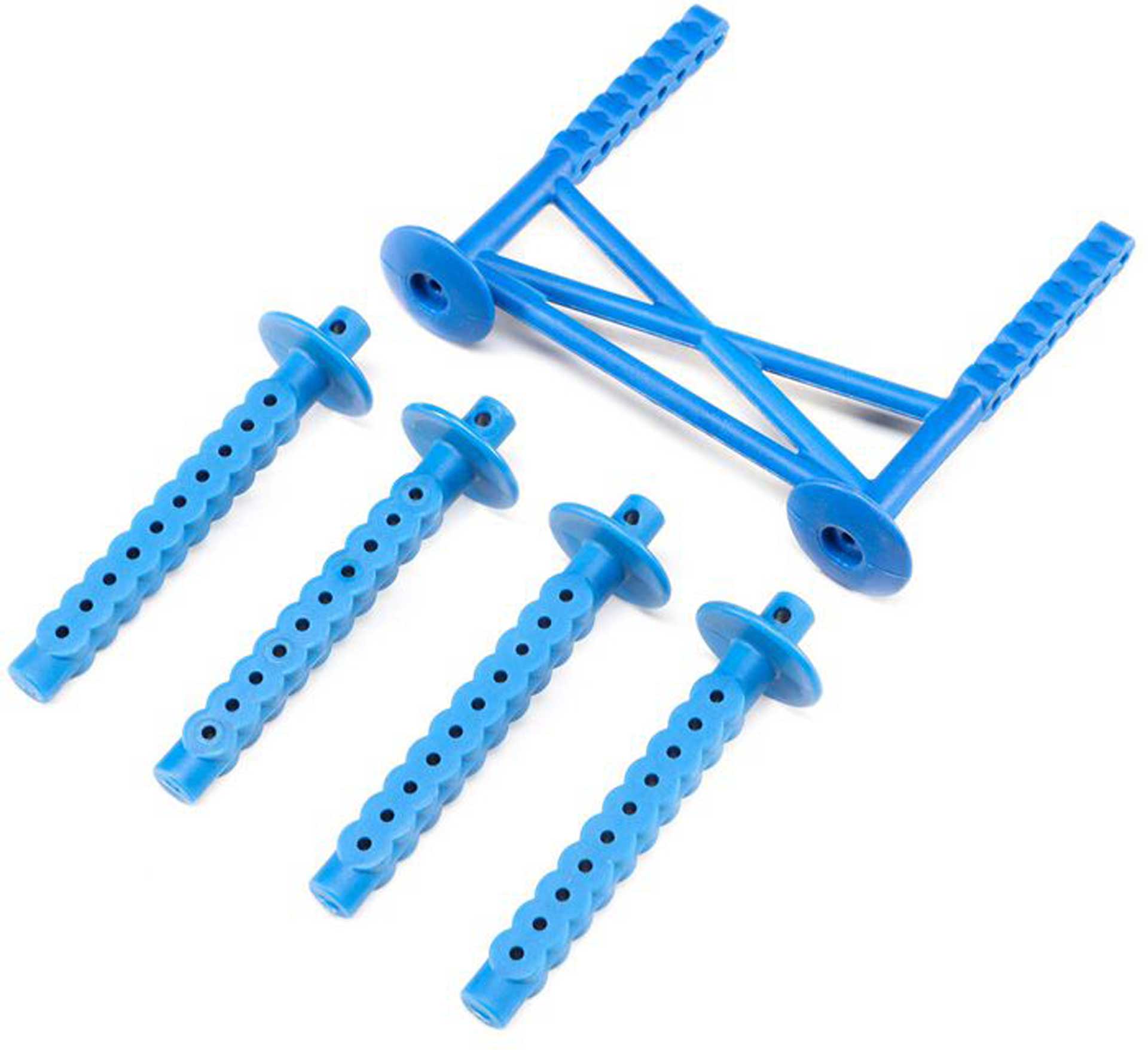 LOSI Rear Body Support and Body Posts, Blue: LMT