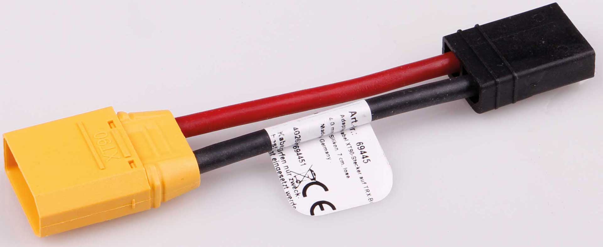 MULDENTAL Adapterkabel XT-90-Stecker auf TRX Buchse 4,0 mm², Silikon, 7 cm