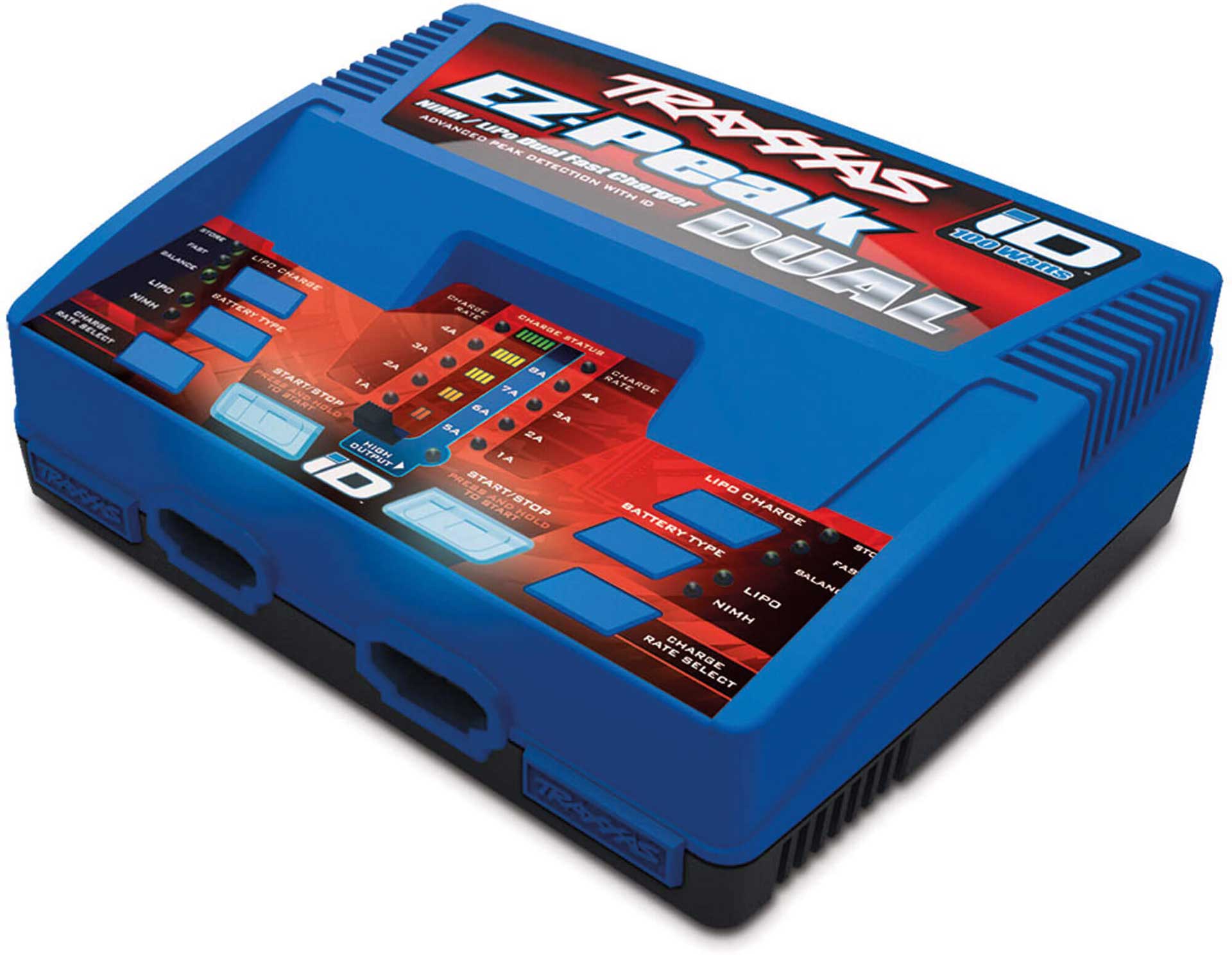 TRAXXAS DUAL EZ-PEAK PLUS 2X4 AMP NIMH/LIPO QUICK CHARGER WITH ID BATTERY DETECTION
