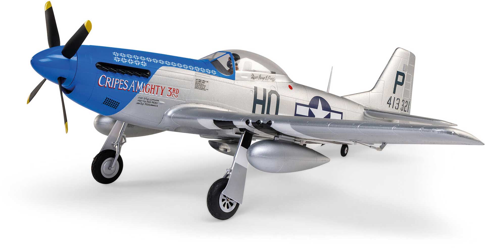 E-FLITE P-51D Mustang 1.2m BNF Basic with AS3X und SAFE Select Cripes A’Mighty 3rd
