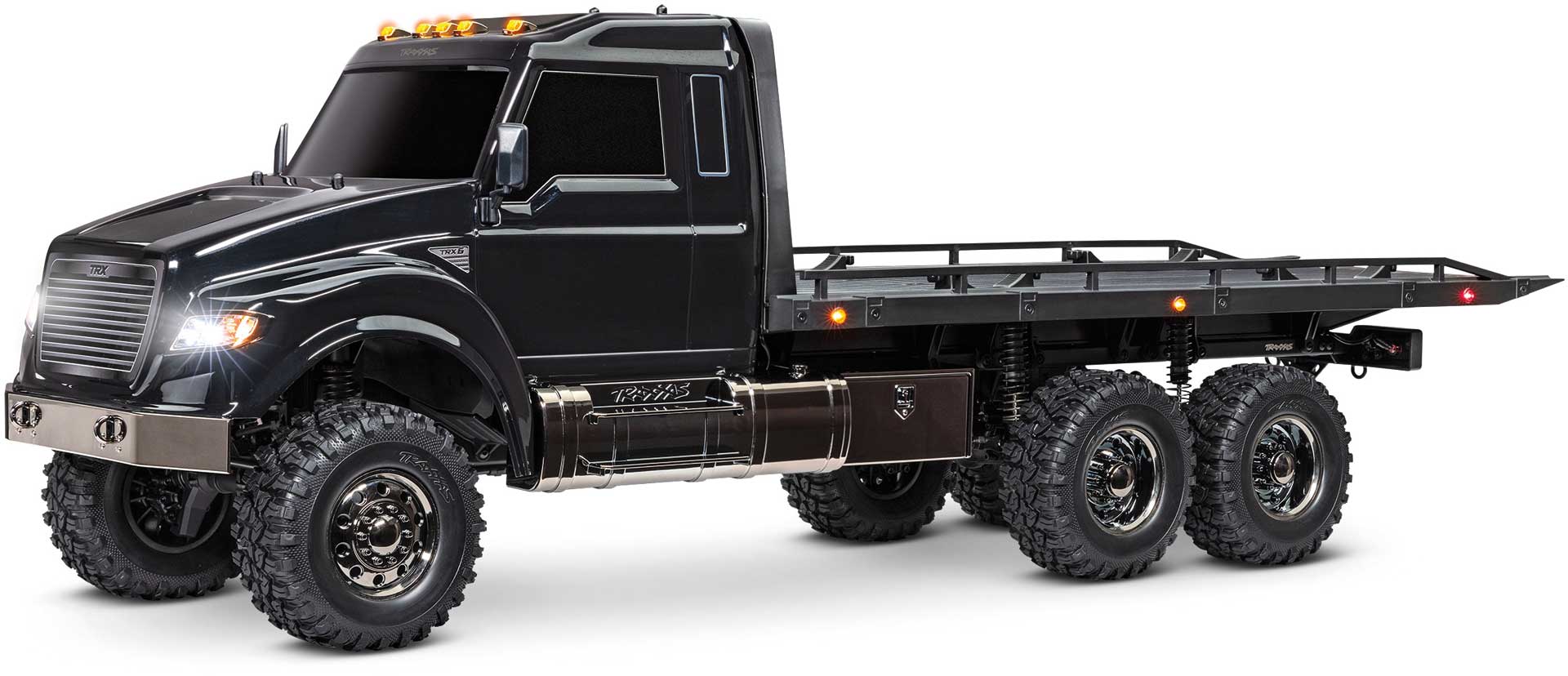 TRAXXAS TRX-6 FLATBED TRUCK 6X6 1/10 RTR O. ACCU/CHARGEUR 6WD TRUCK BRUSHED NOIR ULTIMATE RC HAULER