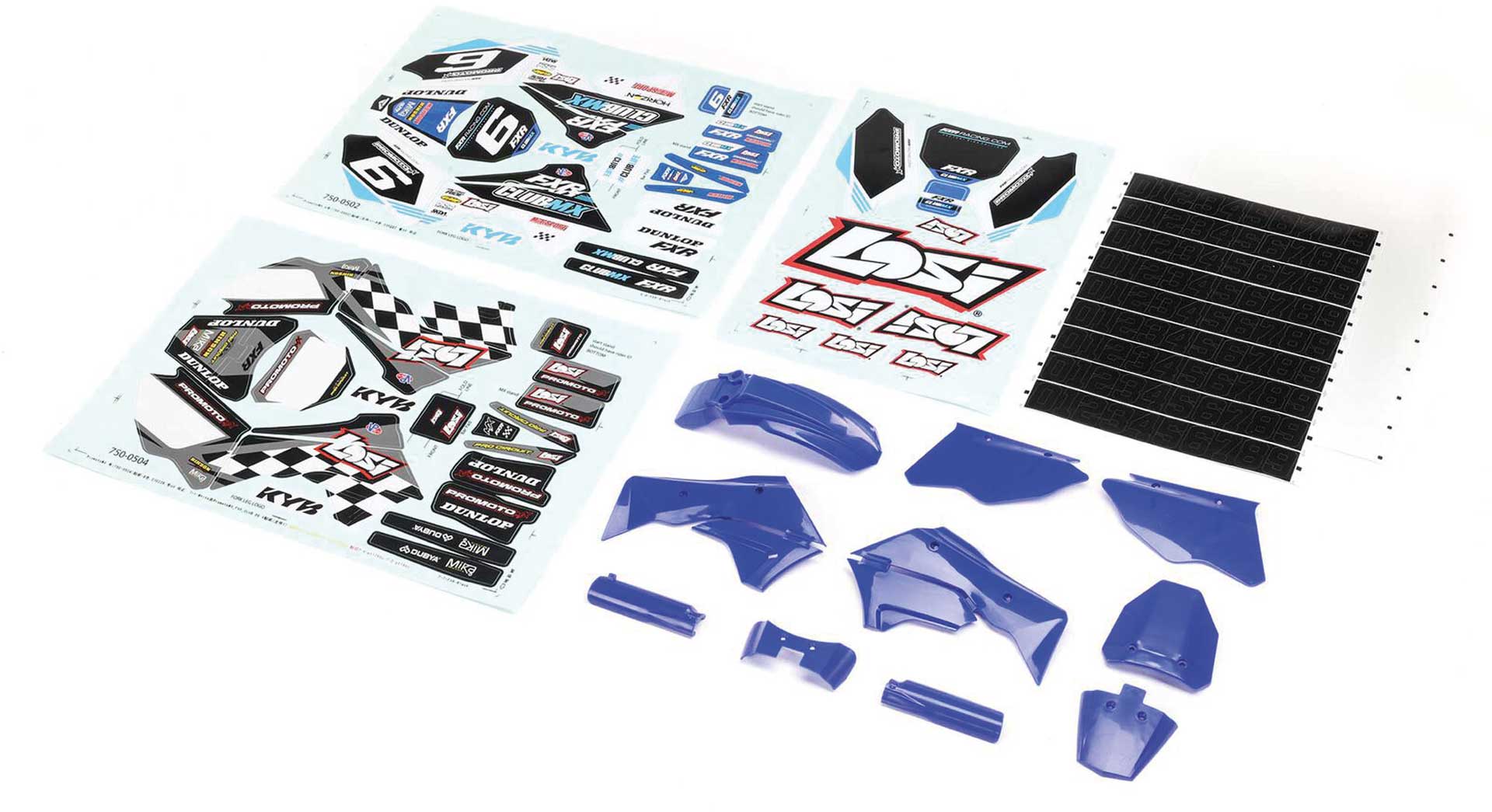 LOSI Plastiques bleus avec enveloppes : Promoto-MX