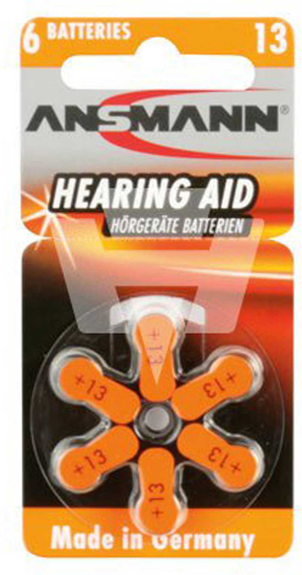 ANSMANN HEARING AID BATTERY PR48 (13) 6PCS  5,4/7,8MM 1,4VOLT 280MAH